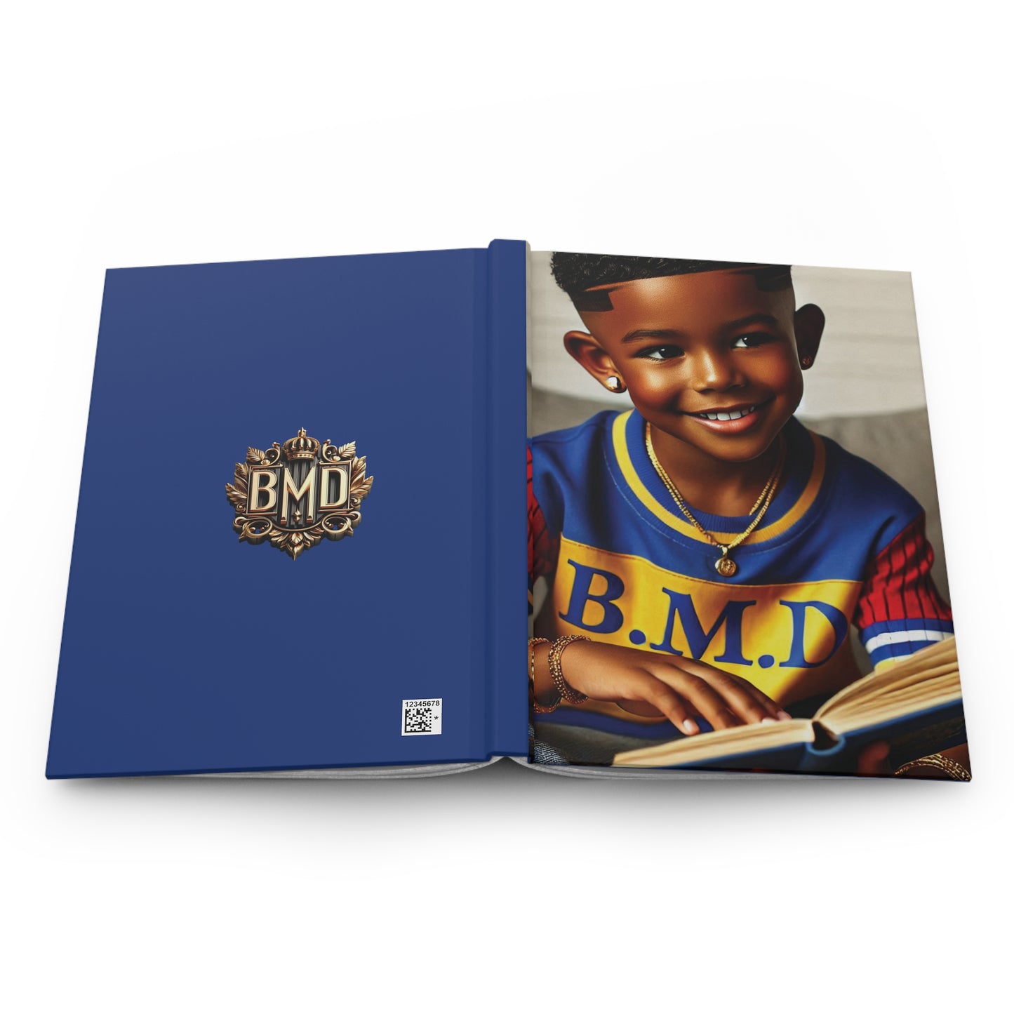 B.M.D Stylish Hardcover Journal for Kids, Boys' Diary, Fun School Supplies, Personal Notebook, Unique Gift for Young Writers (pic 2 blue)