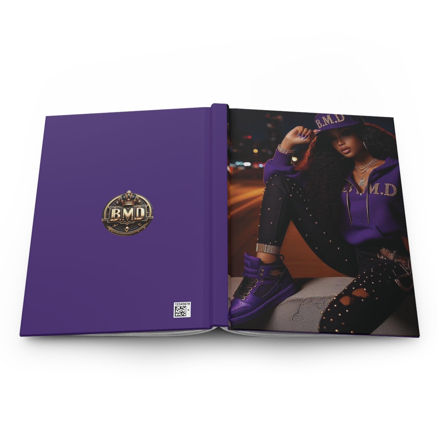 B.M.D Design City-Girl Stylish Hardcover Journal, Trendy Notebook for Creative Minds, Purple Journal for Writing, Gift for Her, Personal Diary (pic 1)
