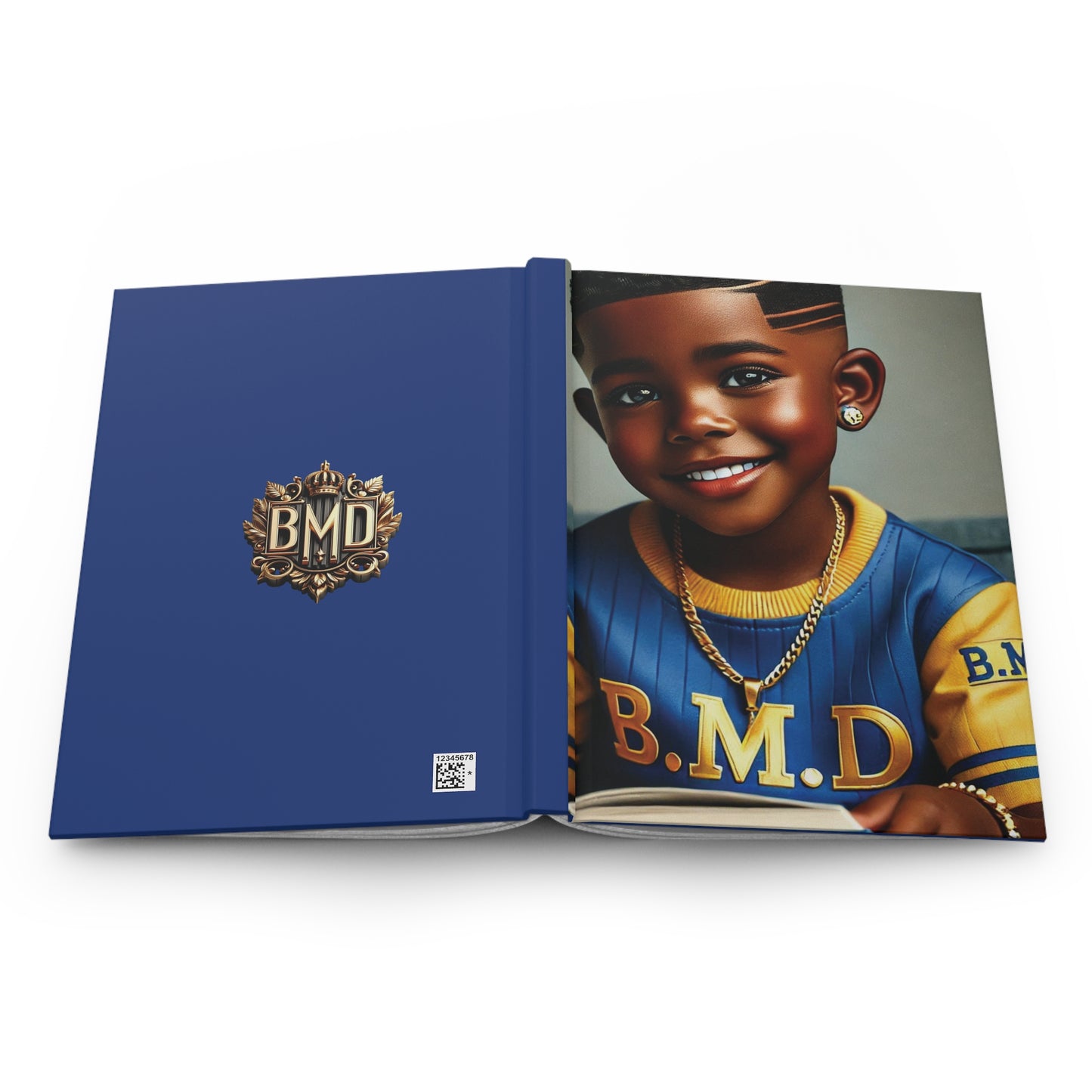 B.M.D Stylish Hardcover Journal for Kids, Boys' Diary, Fun School Supplies, Personal Notebook, Unique Gift for Young Writers (pic 1 blue)