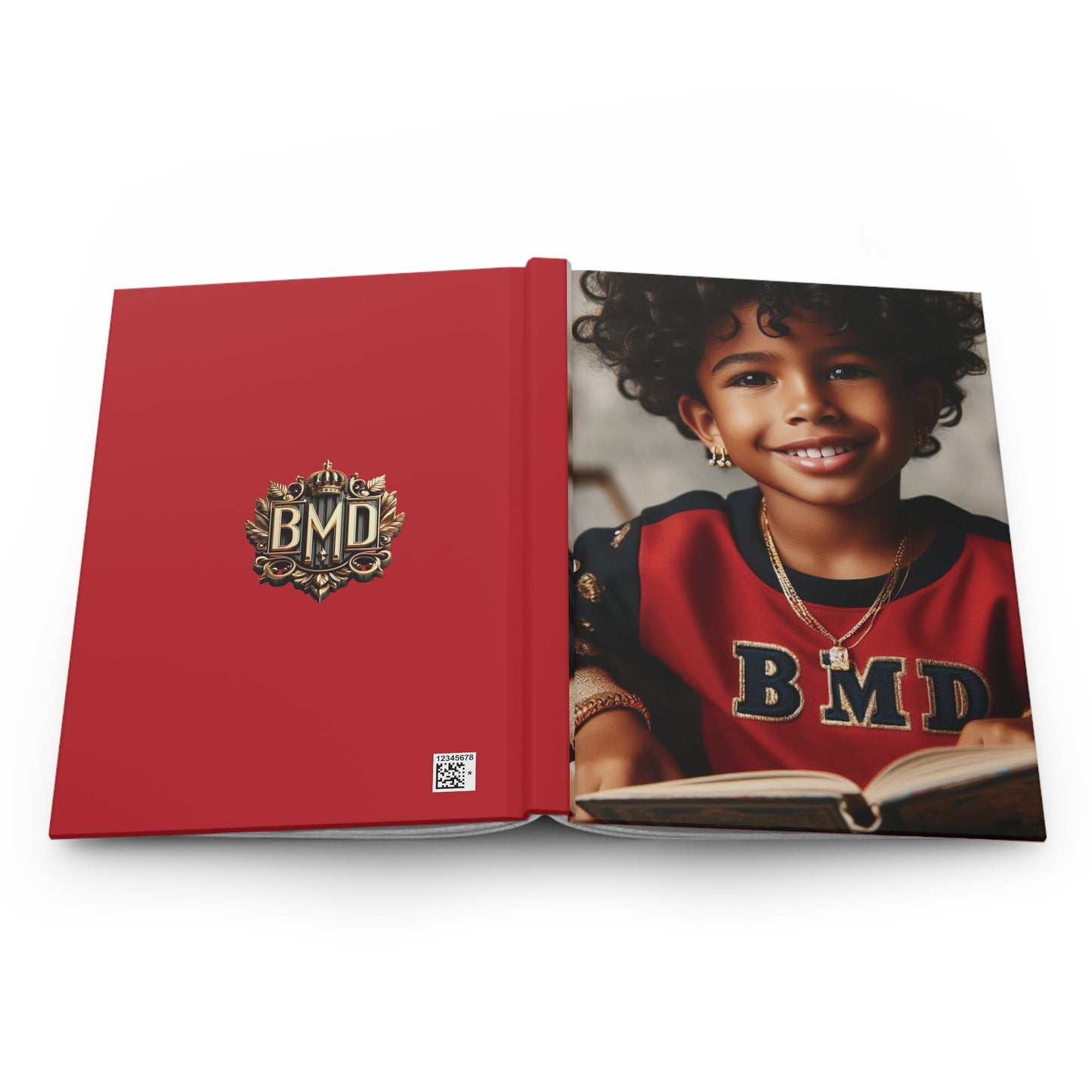 B.M.D Stylish Hardcover Journal for Kids, Boys' Diary, Fun School Supplies, Personal Notebook, Unique Gift for Young Writers (pic 3 red)