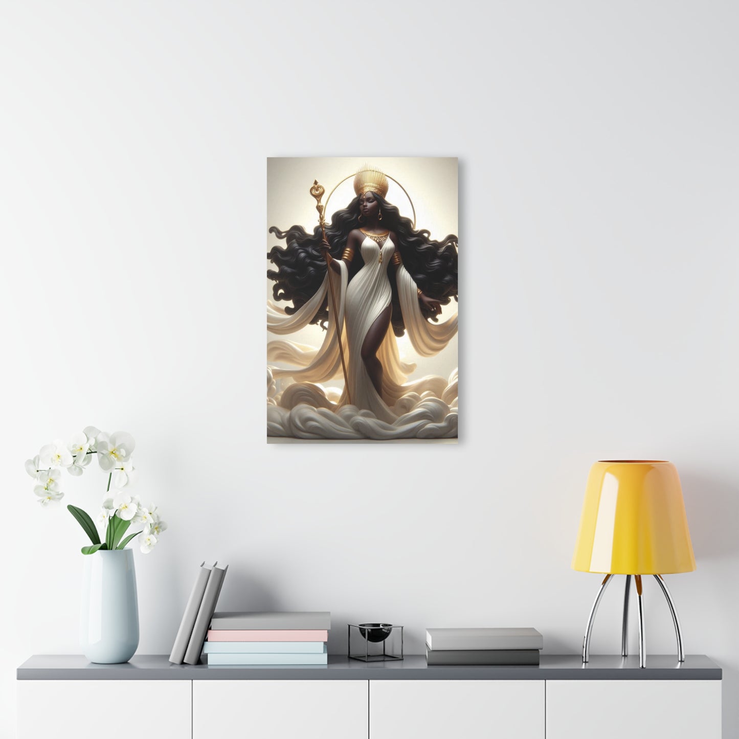B.M.D Divine Goddess Acrylic Wall Art Print, Modern Home Decor, Inspirational Art for Living Room, Unique Gift Idea, Elegant Framed Design