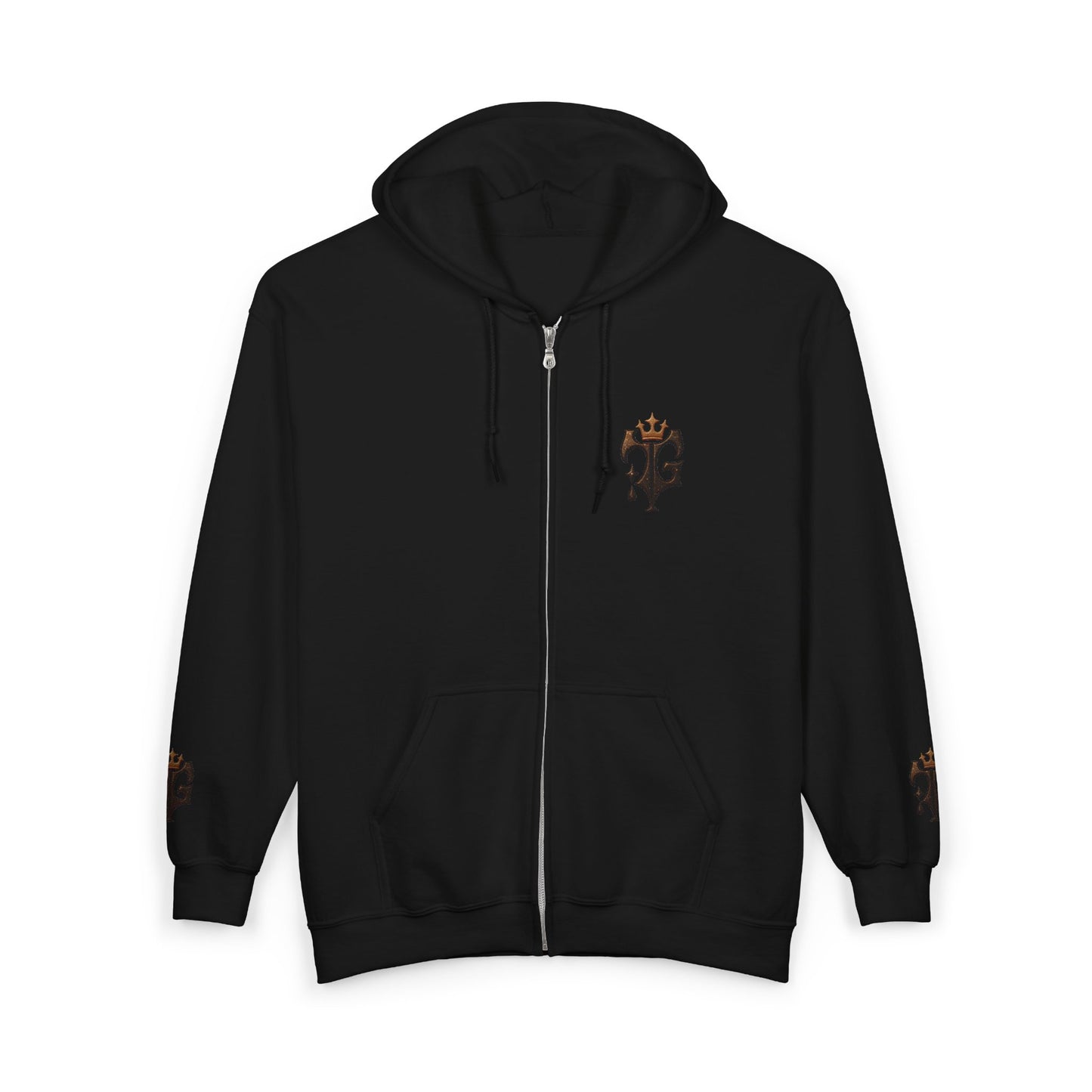 B.M.D Crowned Unisex Hoodie, Cool Full Zip Hoodie (logo 2)