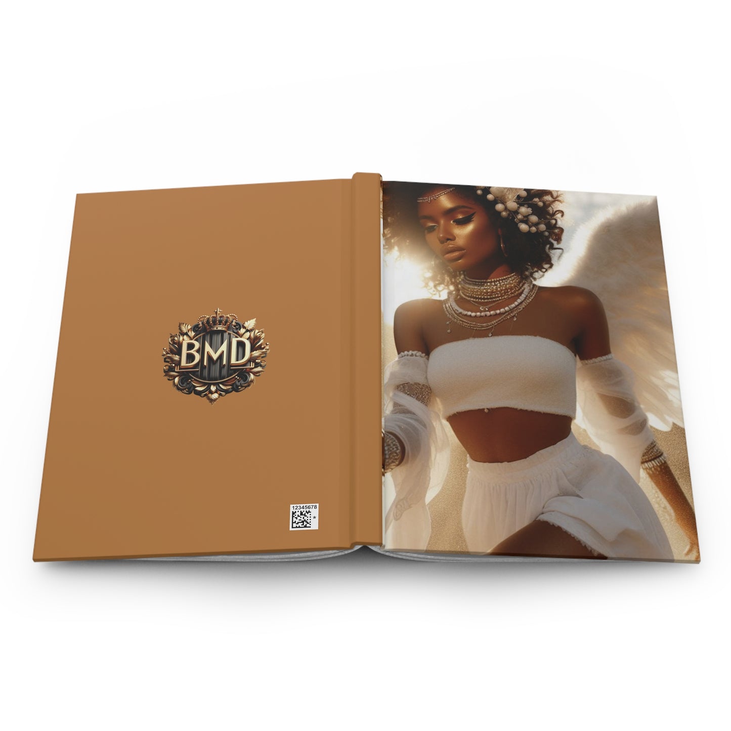 B.M.D Elegant Afrocentric Hardcover Journal, Inspirational Notebook, Gift for Her, Writing Journal, Ethereal Art Design (pic 2)