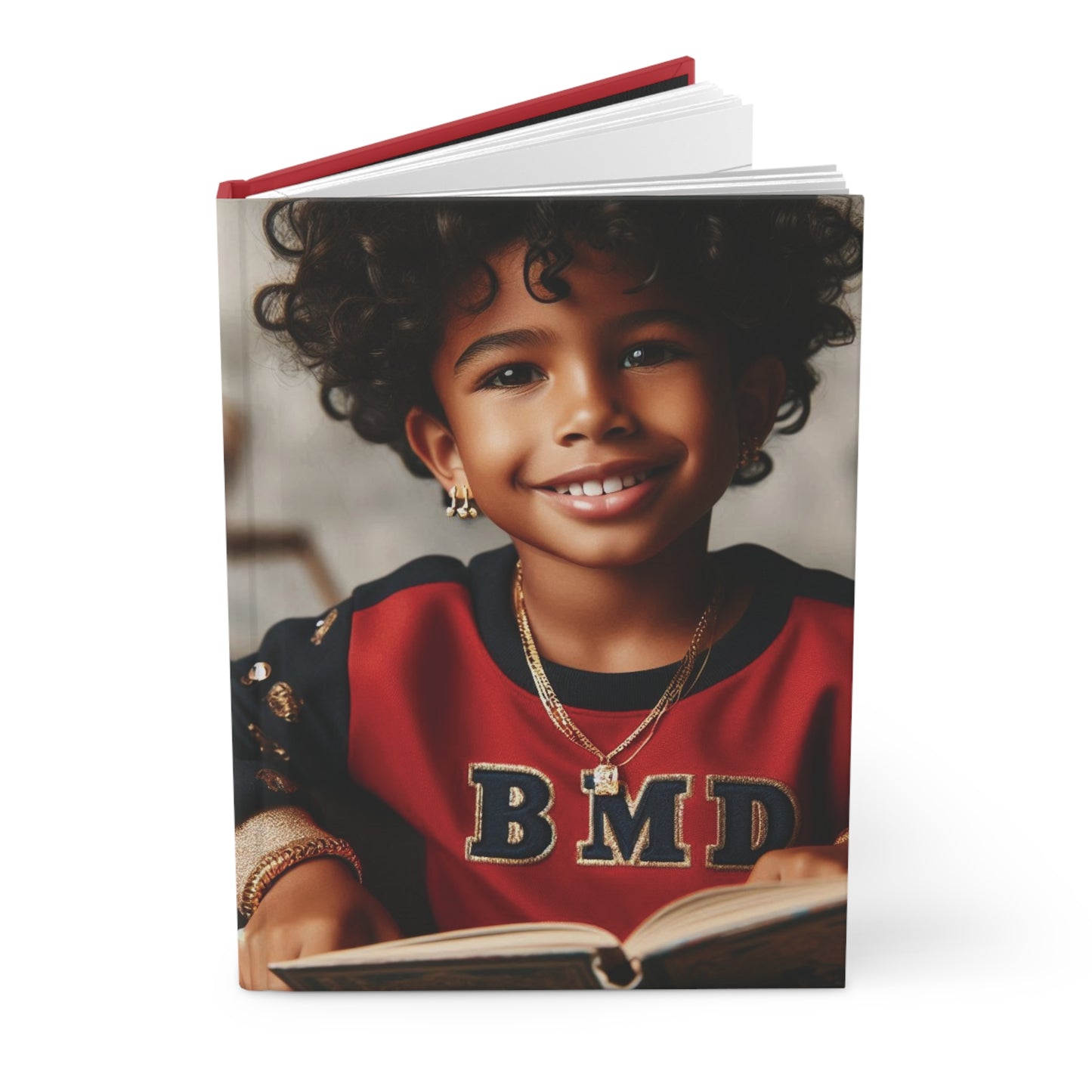 B.M.D Stylish Hardcover Journal for Kids, Boys' Diary, Fun School Supplies, Personal Notebook, Unique Gift for Young Writers (pic 3 red)