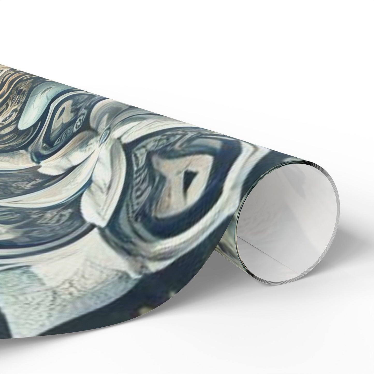 B.M.D Snowflake Mandala Wrapping Paper — Elegant Blue Winter Gift Wrap