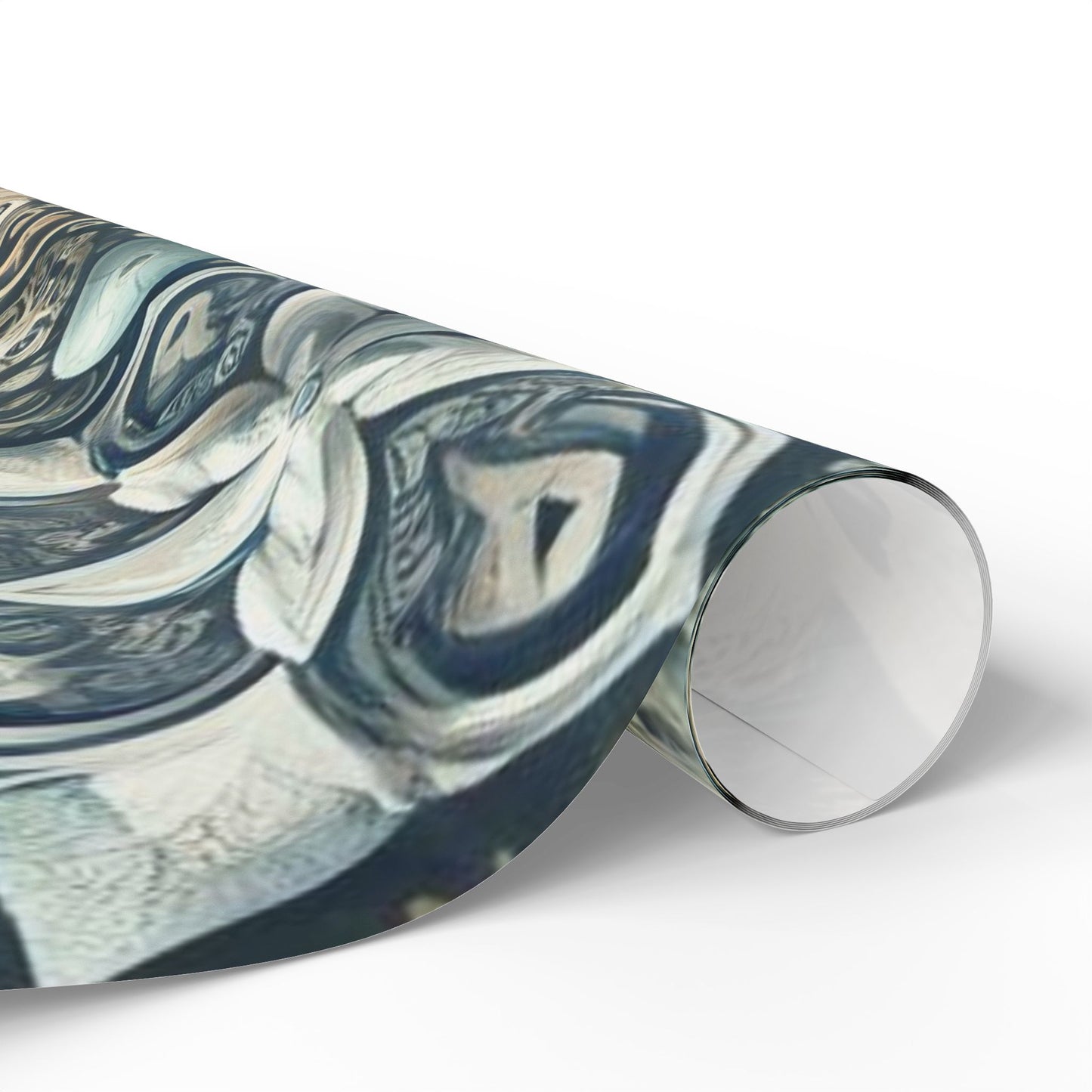 B.M.D Snowflake Mandala Wrapping Paper — Elegant Blue Winter Gift Wrap