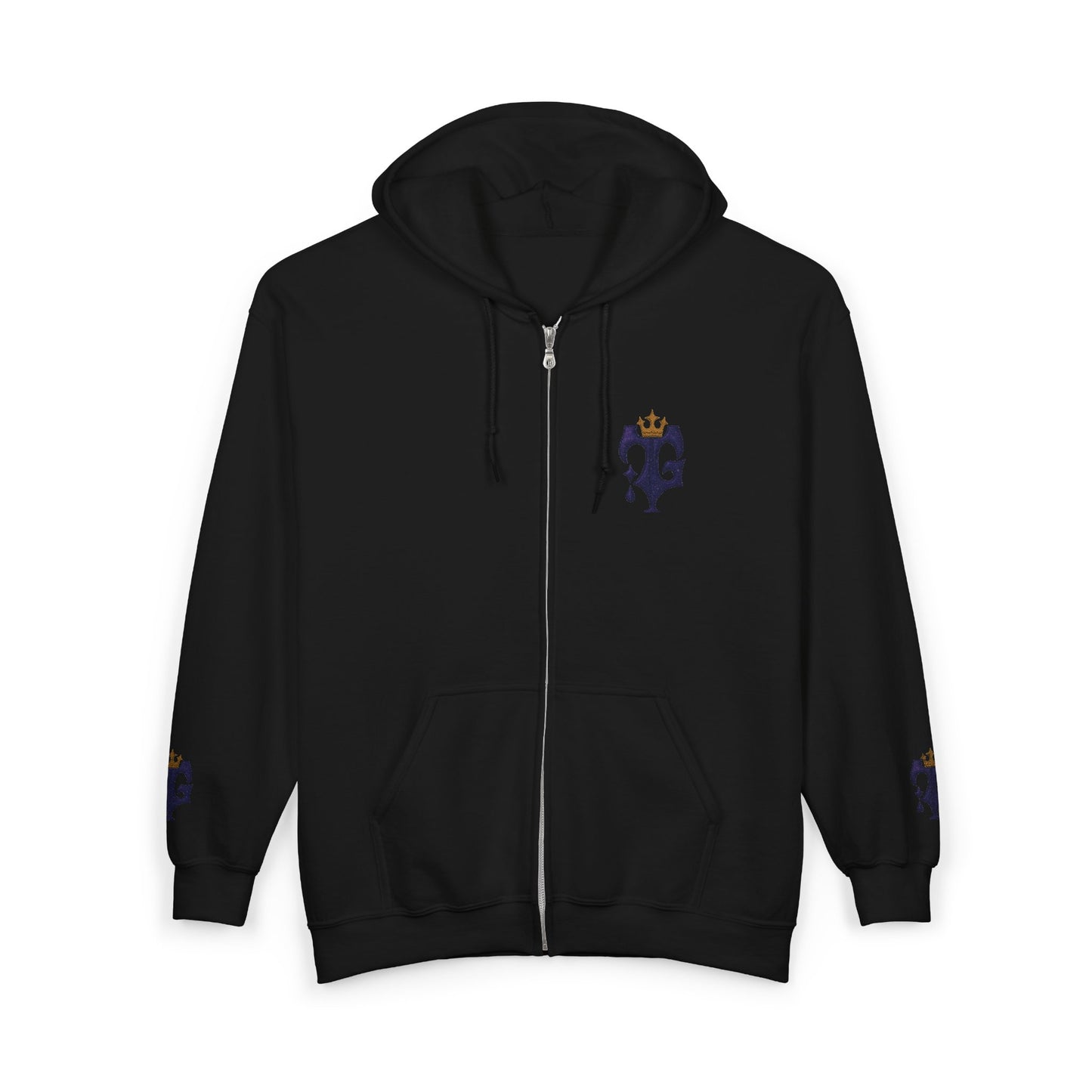 B.M.D Crowned Unisex Hoodie, Cool Full Zip Hoodie (logo 1)