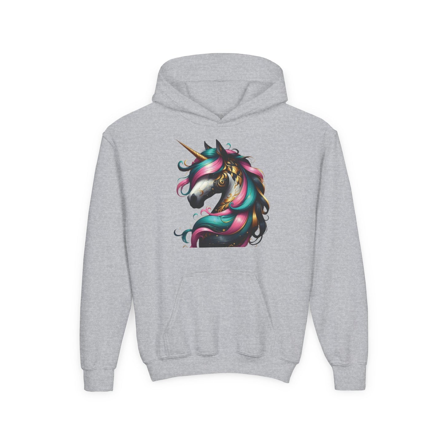 B.M.D Whimsical Unicorn Youth Hoodie, Adorable Kids Sweatshirt, Perfect for Birthdays, Gift for Unicorn Lovers, Cozy Pullover