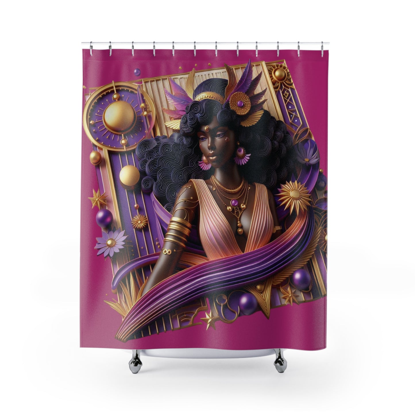 B.M.D Celestial Goddess Shower Curtains (fuchsia)