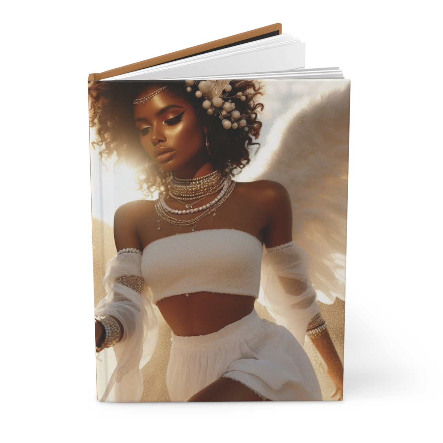 B.M.D Elegant Afrocentric Hardcover Journal, Inspirational Notebook, Gift for Her, Writing Journal, Ethereal Art Design (pic 2)