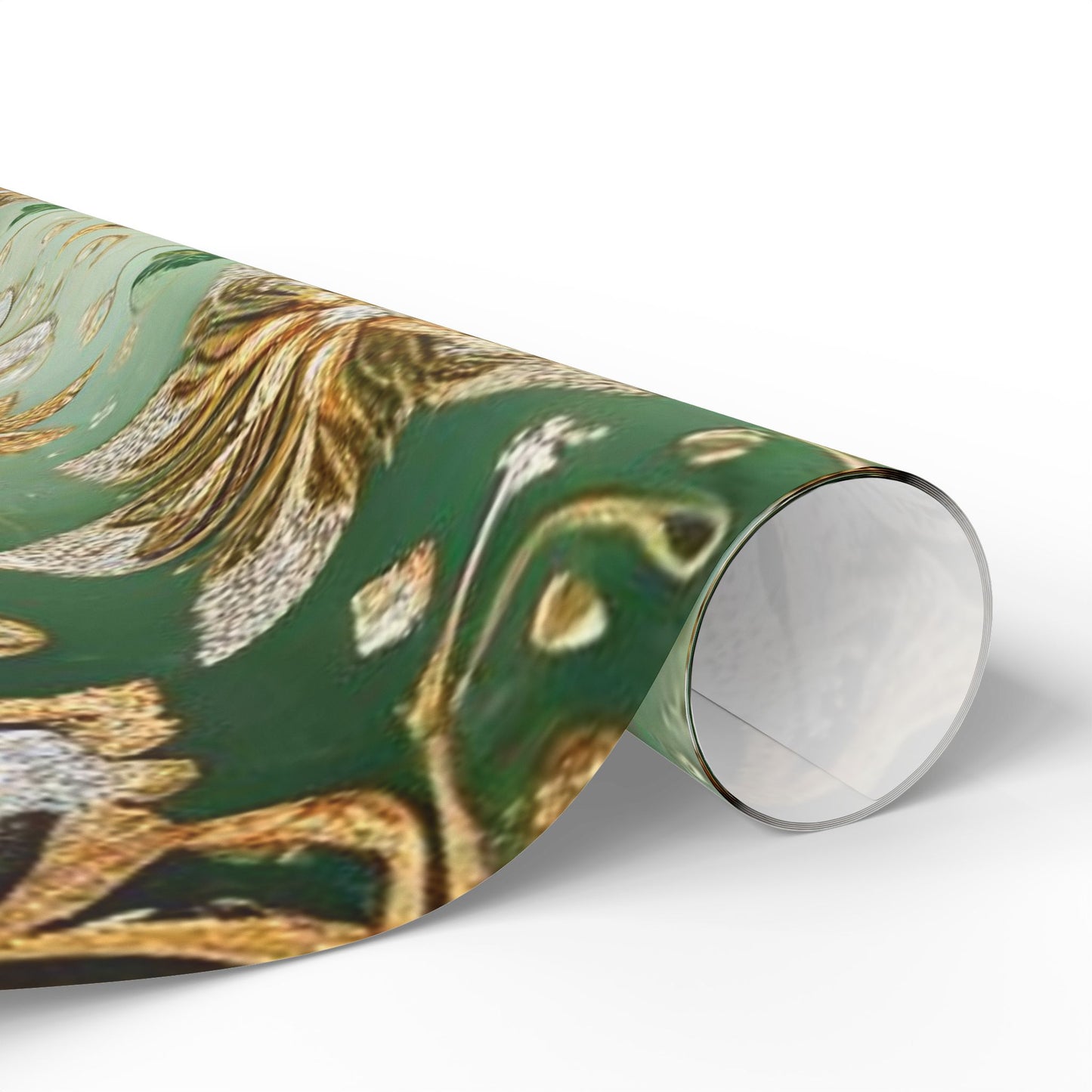 B.M.D Gold & Green Mandala Wrapping Paper — Elegant Holiday Gift Wrap