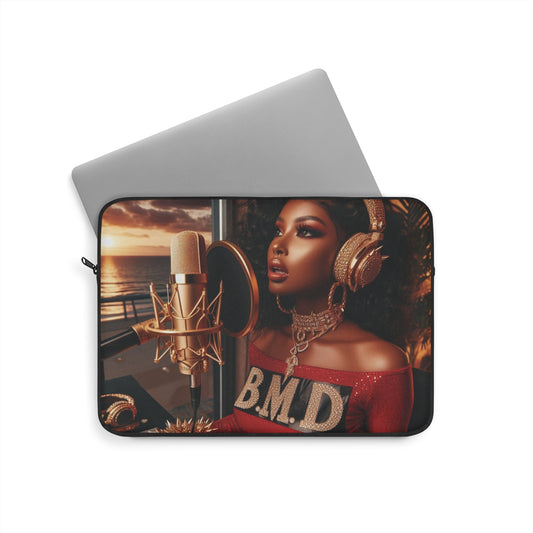 B M.D Stylish Laptop Sleeve for Music Lovers, Art-Inspired Tech Case, Unique Gift for Creatives, Fashionable Carrying Case