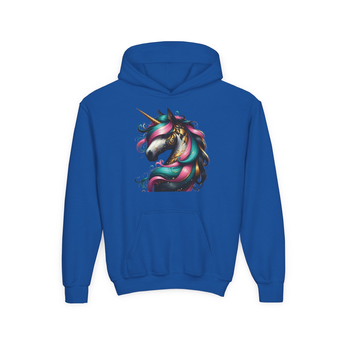 B.M.D Whimsical Unicorn Youth Hoodie, Adorable Kids Sweatshirt, Perfect for Birthdays, Gift for Unicorn Lovers, Cozy Pullover