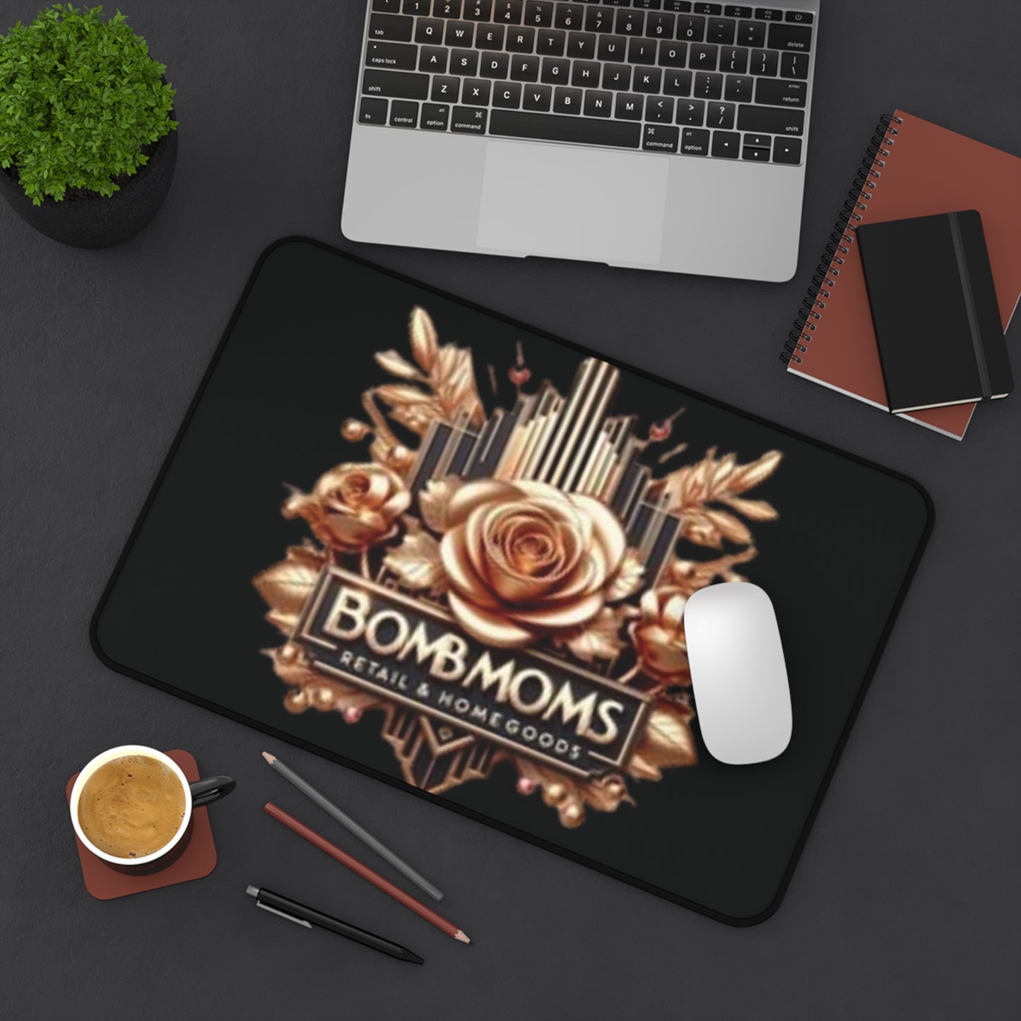 B.M.D Elegant Floral Desk Mat - Stylish Workspace Decor, Office Gift, Home Office Essential, Desk Organizer, Modern Design, Rose Motif