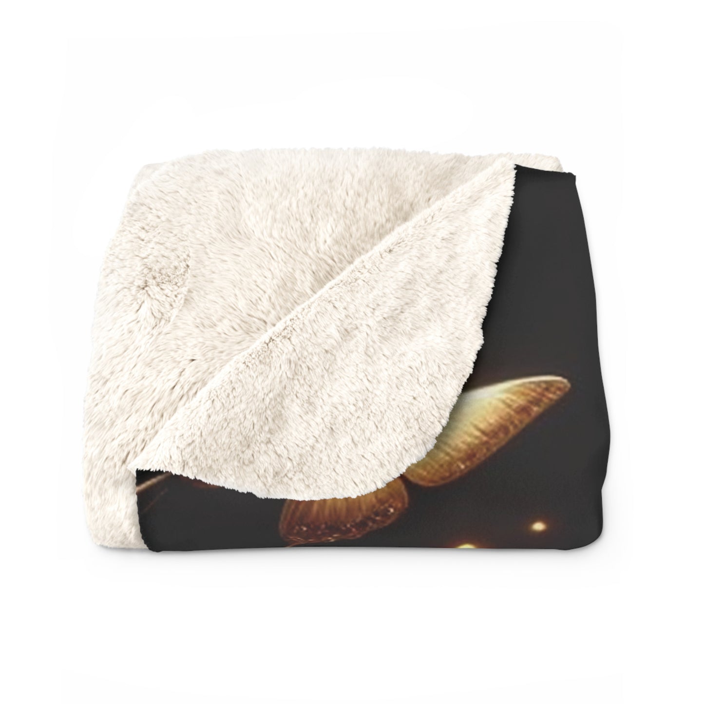 B.M.D Golden Butterfly and Flowers Fleece Blanket