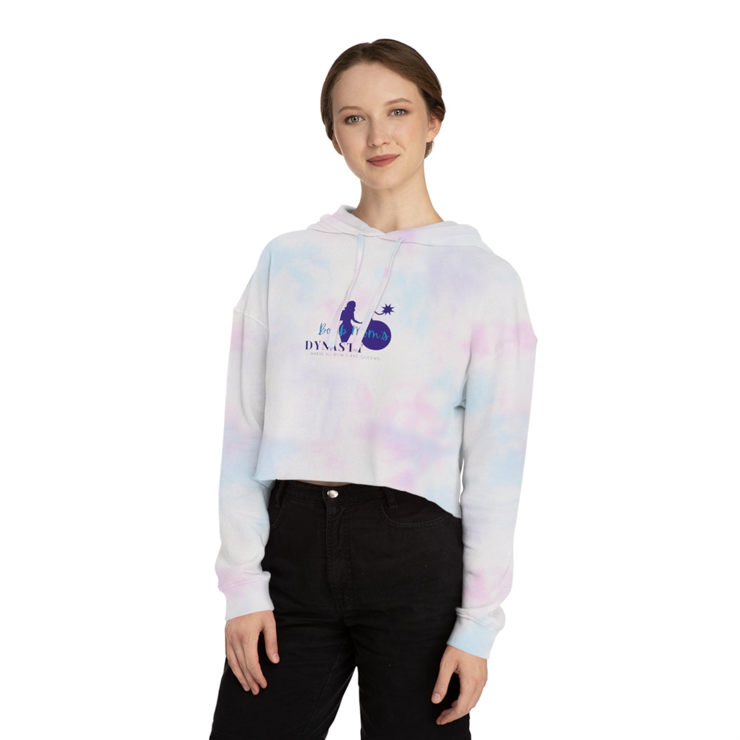 B.M.D Womens Cropped Hoodie with 'Born to Be a Dynasty' - Trendy Athleisure Top, Casual Wear, Gift for Fashion Lovers, Cozy Sweatshirt