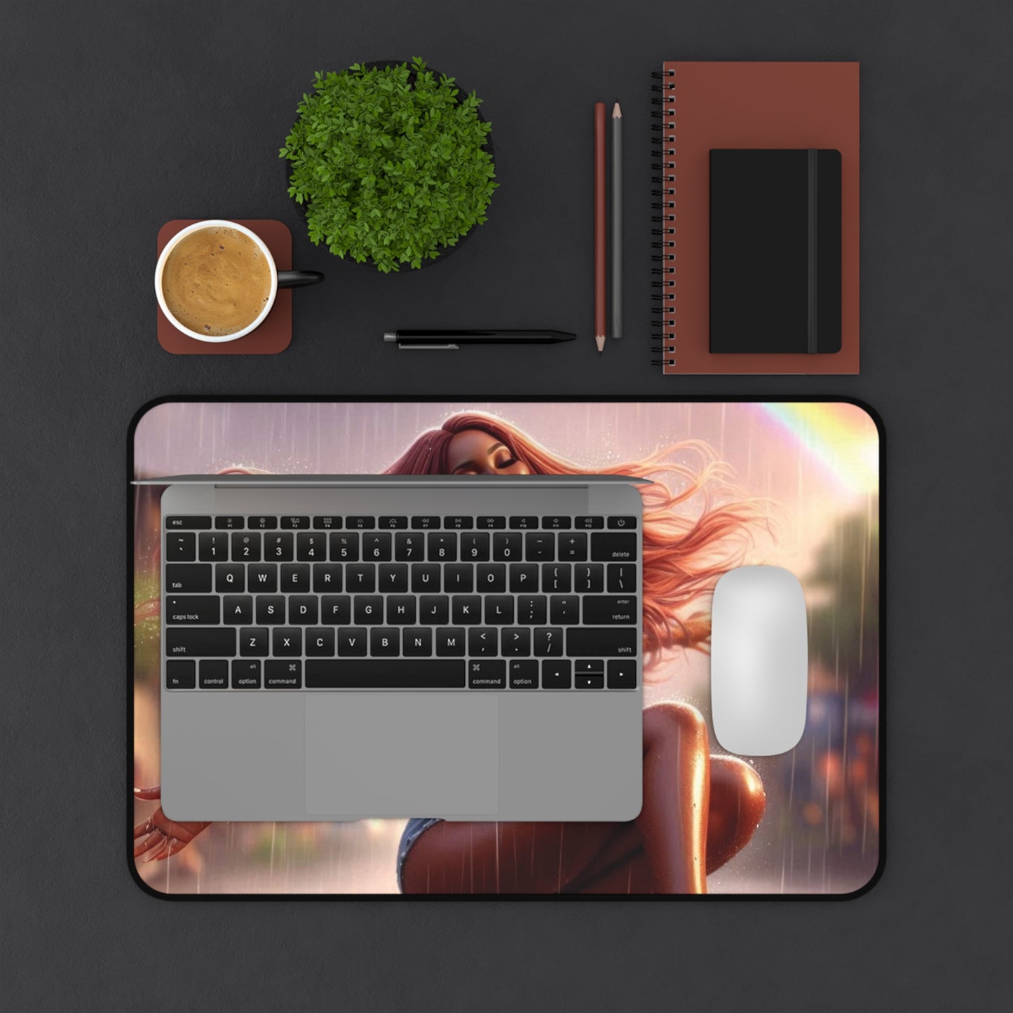 B.M.D Vibrant Rainbow Desk Mat - B.M.D. Dance Vibe, Home Office Decor, Motivational Gift, Gaming Accessory, Student Essential