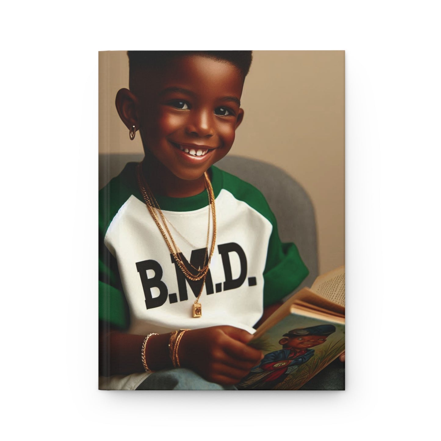B.M.D Stylish Hardcover Journal for Kids, Boys' Diary, Fun School Supplies, Personal Notebook, Unique Gift for Young Writers (pic 2 green)