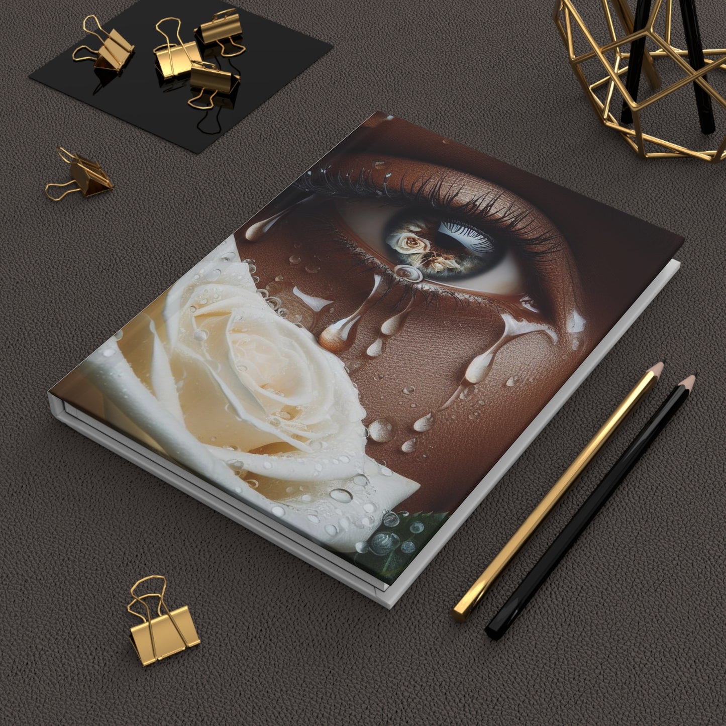 B.M.D TEARS that grew the ROSE Hardcover Journal Matte (edition 4 white)
