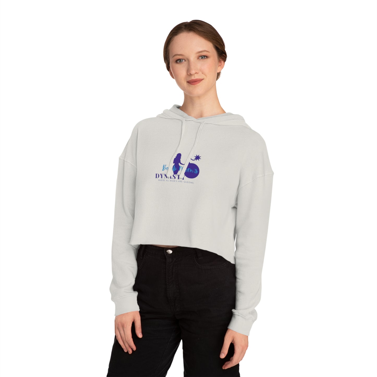 B.M.D Womens Cropped Hoodie with 'Born to Be a Dynasty' - Trendy Athleisure Top, Casual Wear, Gift for Fashion Lovers, Cozy Sweatshirt