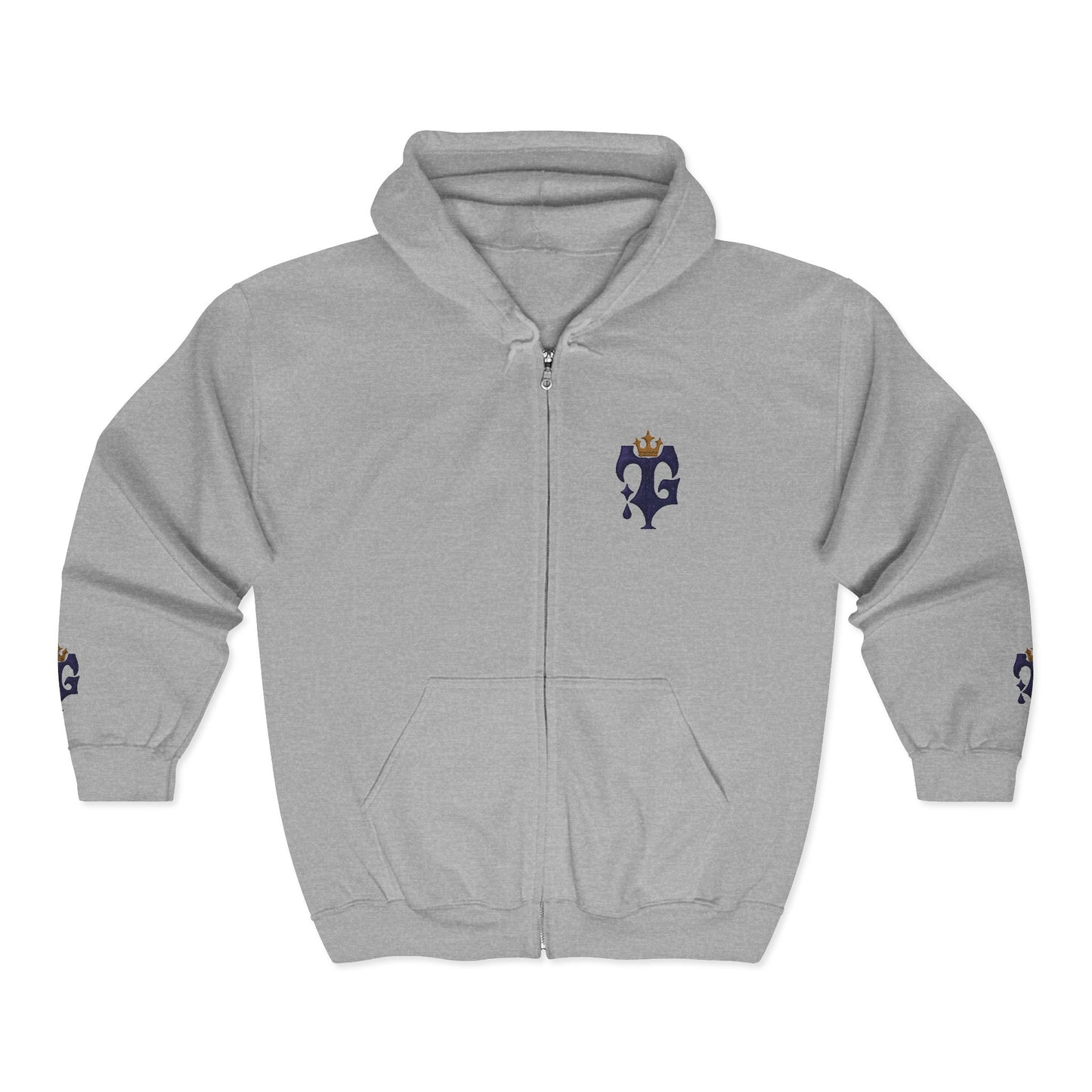 B.M.D Crowned Unisex Hoodie, Cool Full Zip Hoodie (logo 1)