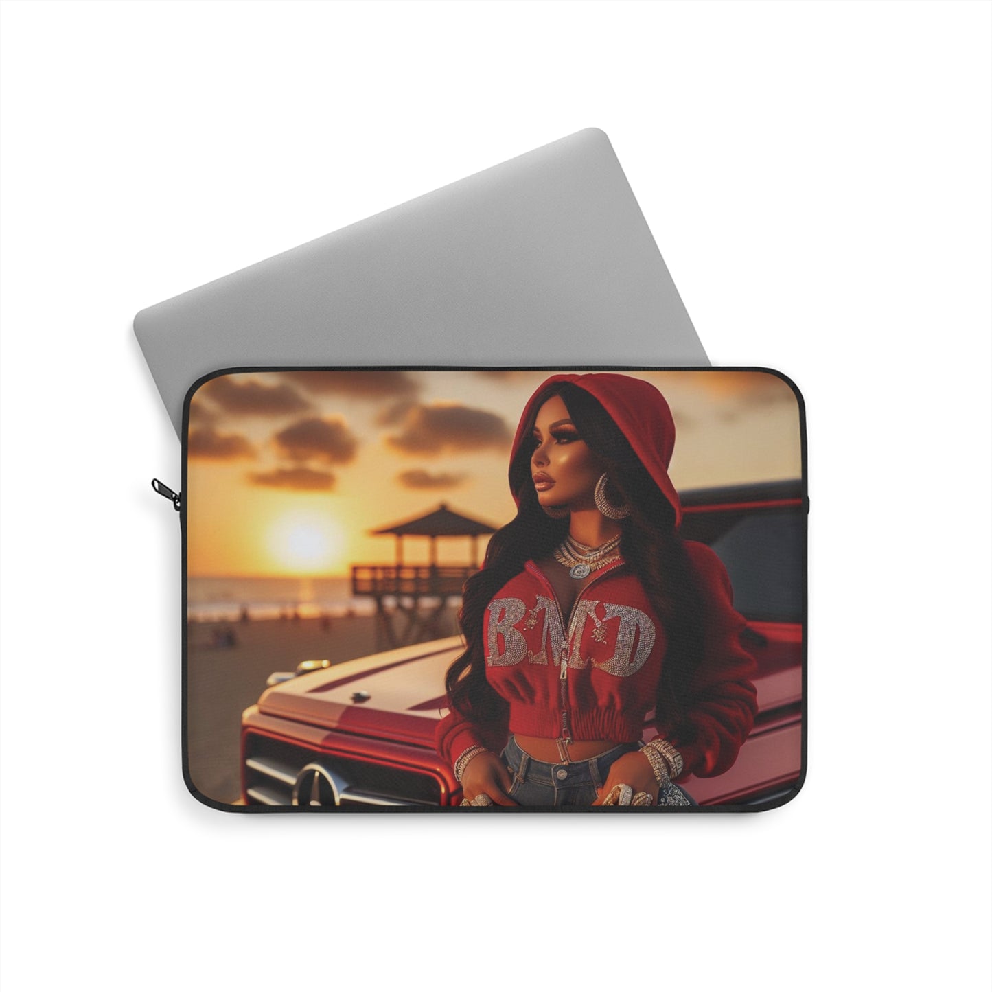 B M.D Sleek Sunset Laptop Sleeve, Stylish Tech Case, Perfect for Students, Great Gift for Friends, Trendy Computer Bag, Cool Accessories