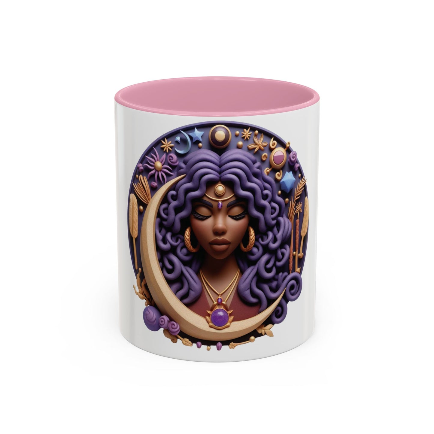 B.M.D Colorful Moon Goddess Mug - Bohemian Coffee Cup, Celestial Art Drinkware, Unique Gift for Her, Astrology Lover, 11oz & 15oz Varieties