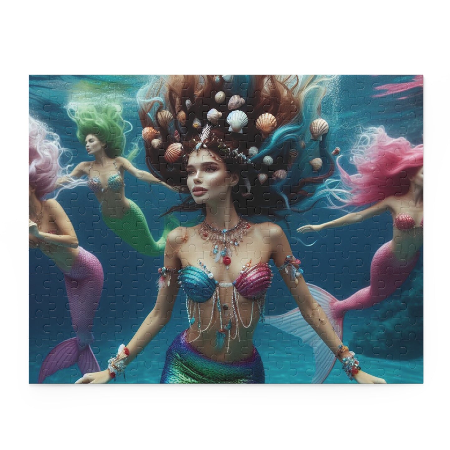 B.M.D Mermaid Haven Puzzle (120, 252, 500pc) - Ocean Fantasy Jigsaw, Sea Life Puzzle, Relaxing Art Activity, Unique Gift Idea, Underwater