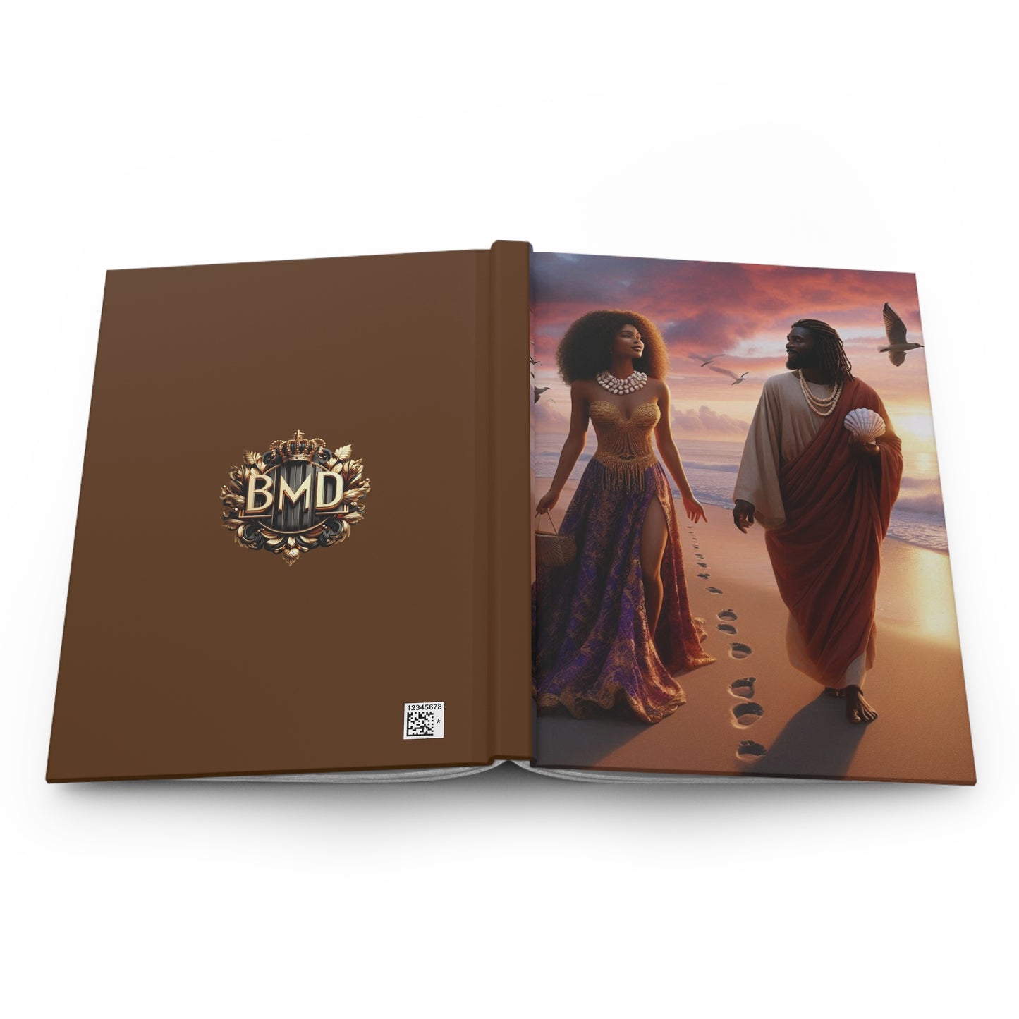 B.M.D Spiritual Walk with Yeshua, Footprints in the Sand, Prayer Diary, Faith Notebook, Inspirational (pic 1 brown)
