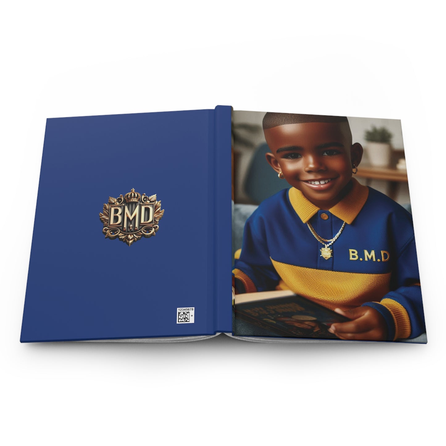 B.M.D Stylish Hardcover Journal for Kids, Boys' Diary, Fun School Supplies, Personal Notebook, Unique Gift for Young Writers (pic 3 blue)