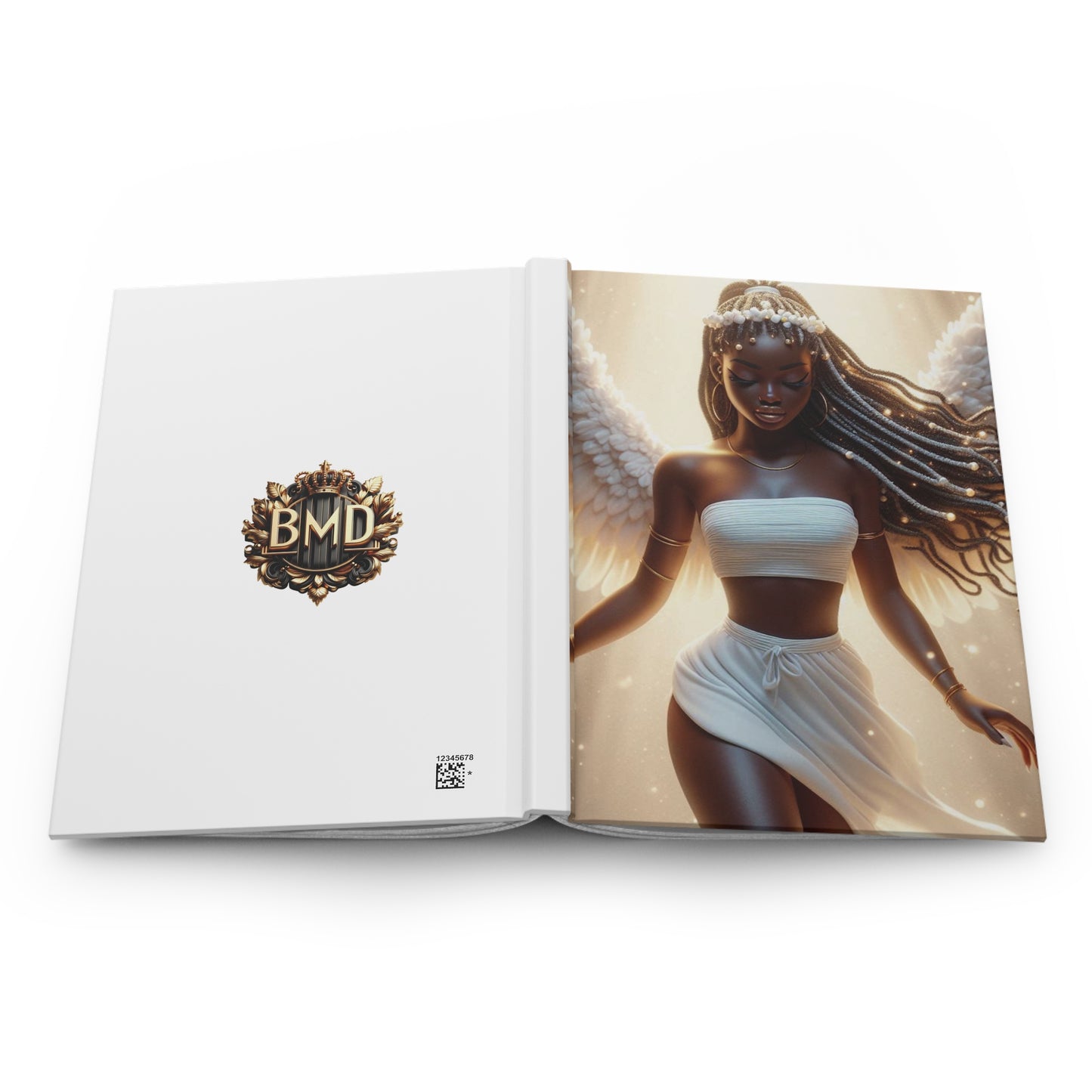 B.M.D Elegant Afrocentric Hardcover Journal, Inspirational Notebook, Gift for Her, Writing Journal, Ethereal Art Design (pic 4)