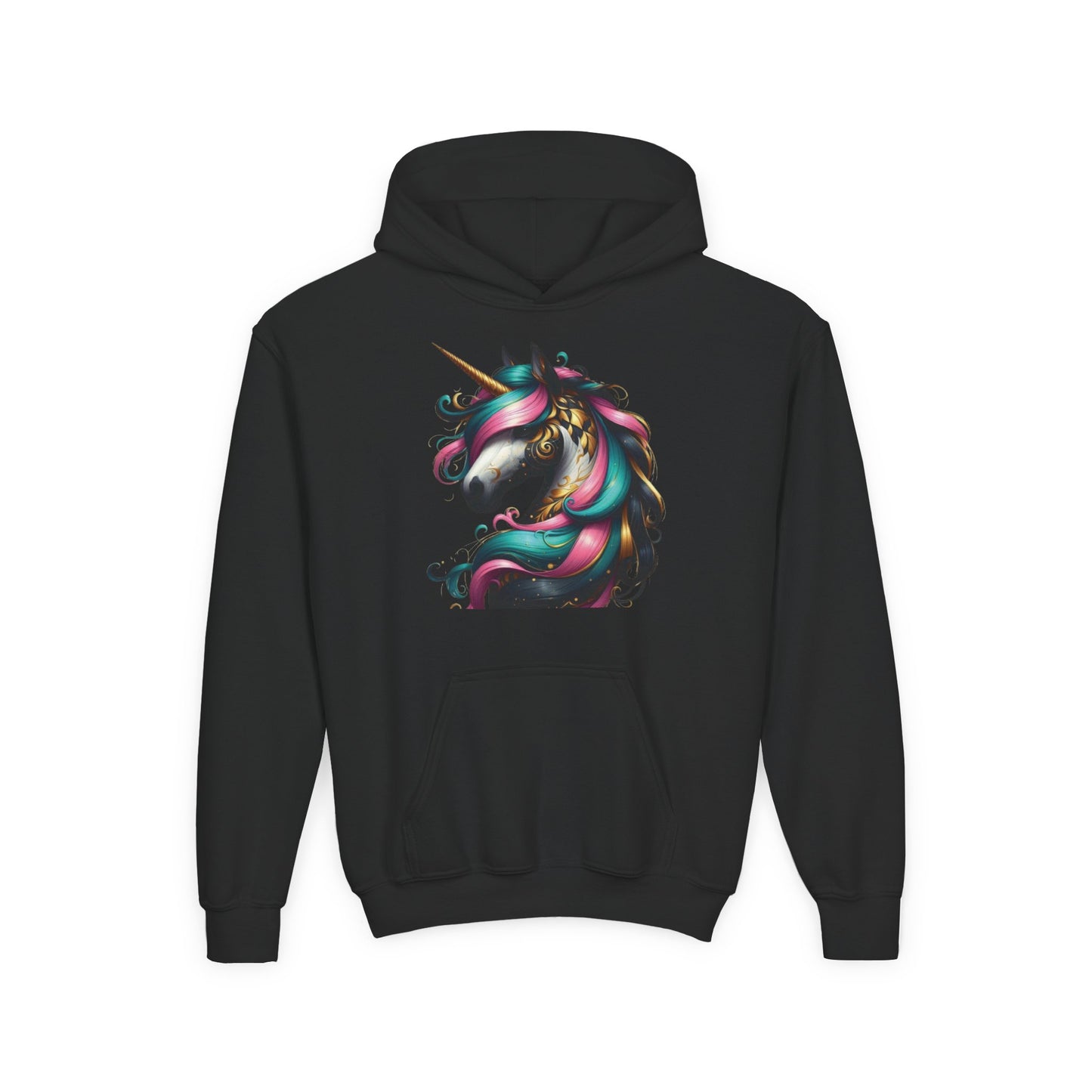 B.M.D Whimsical Unicorn Youth Hoodie, Adorable Kids Sweatshirt, Perfect for Birthdays, Gift for Unicorn Lovers, Cozy Pullover