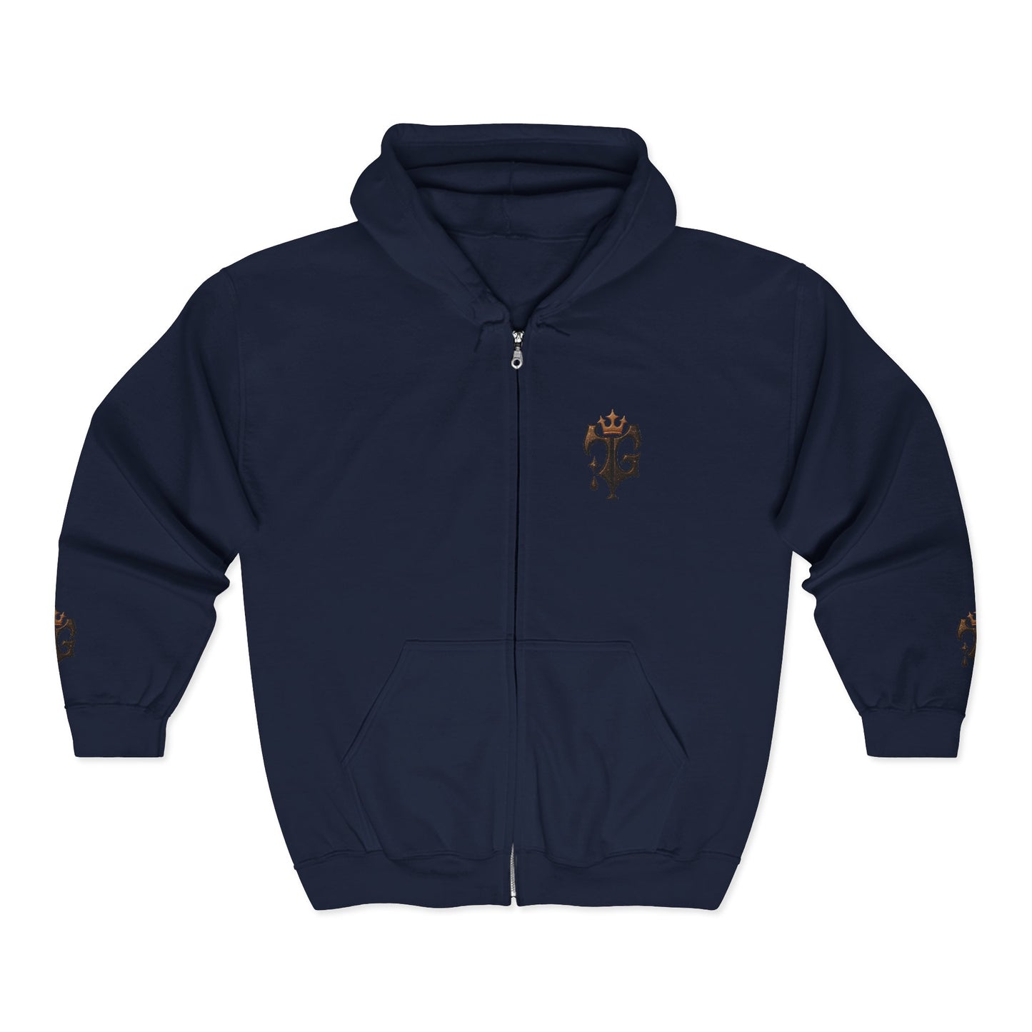 B.M.D Crowned Unisex Hoodie, Cool Full Zip Hoodie (logo 2)