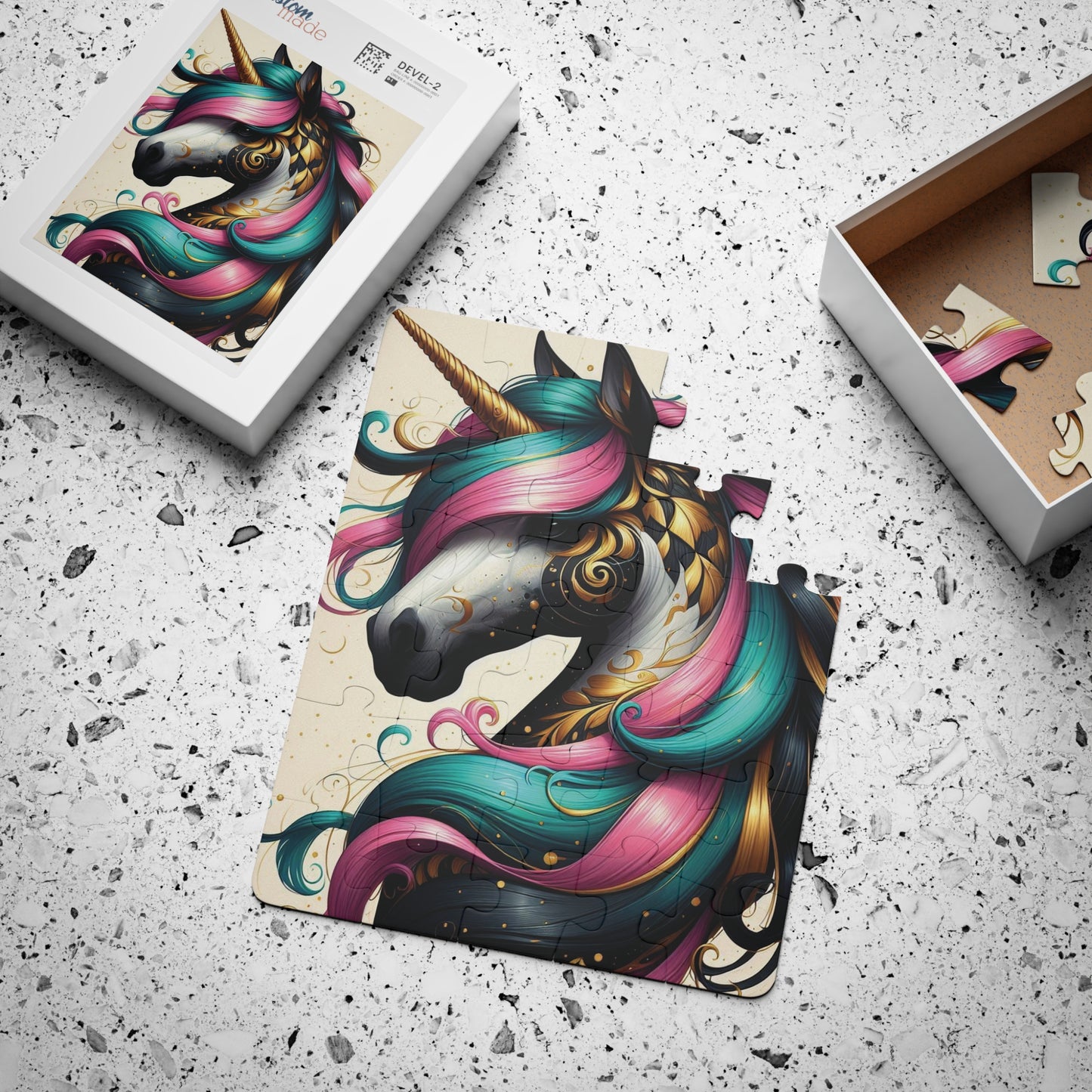 B.M.D Unicorn Kids' Puzzle, Magical 30-Piece Jigsaw, Fun Learning Toy, Perfect Gift for Birthdays, Playdates, Educational Activity