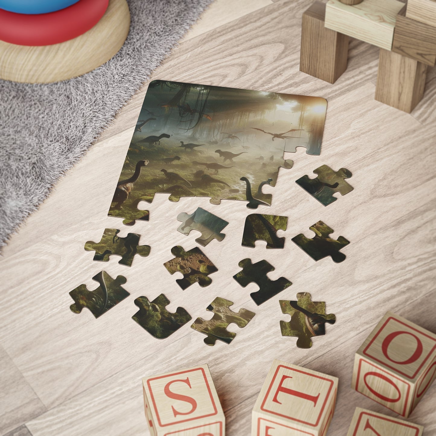 Kids' Puzzle, 30-Piece Jigsaw, B M D Dinosaur, Fun Learning Toy, Perfect Gift for Birthdays, Playdates, Educational Activity