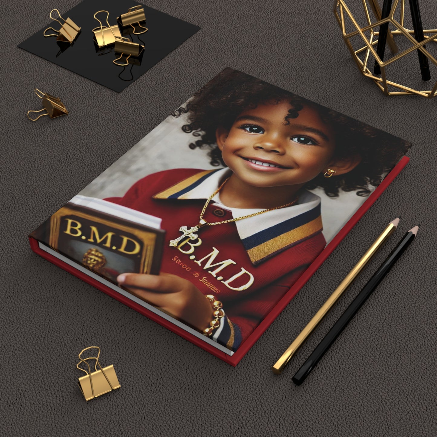 B.M.D Stylish Hardcover Journal for Kids, Boys' Diary, Fun School Supplies, Personal Notebook, Unique Gift for Young Writers (pic 1 red)
