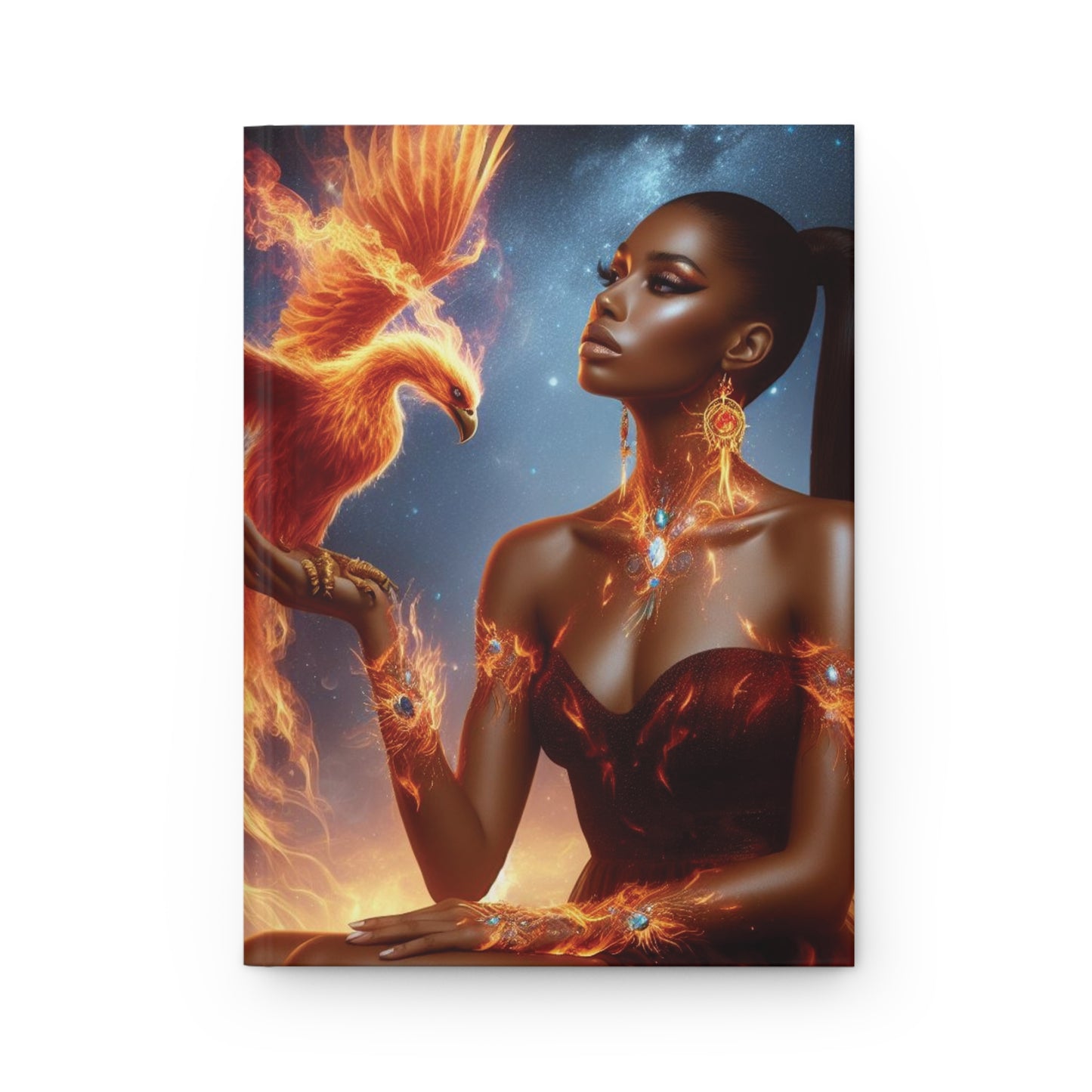 B.M.D Fiery Phoenix Hardcover Journal, Inspirational Writing Notebook, Gift for Creatives, Artistic Journal, Unique Stationery (pic 2)