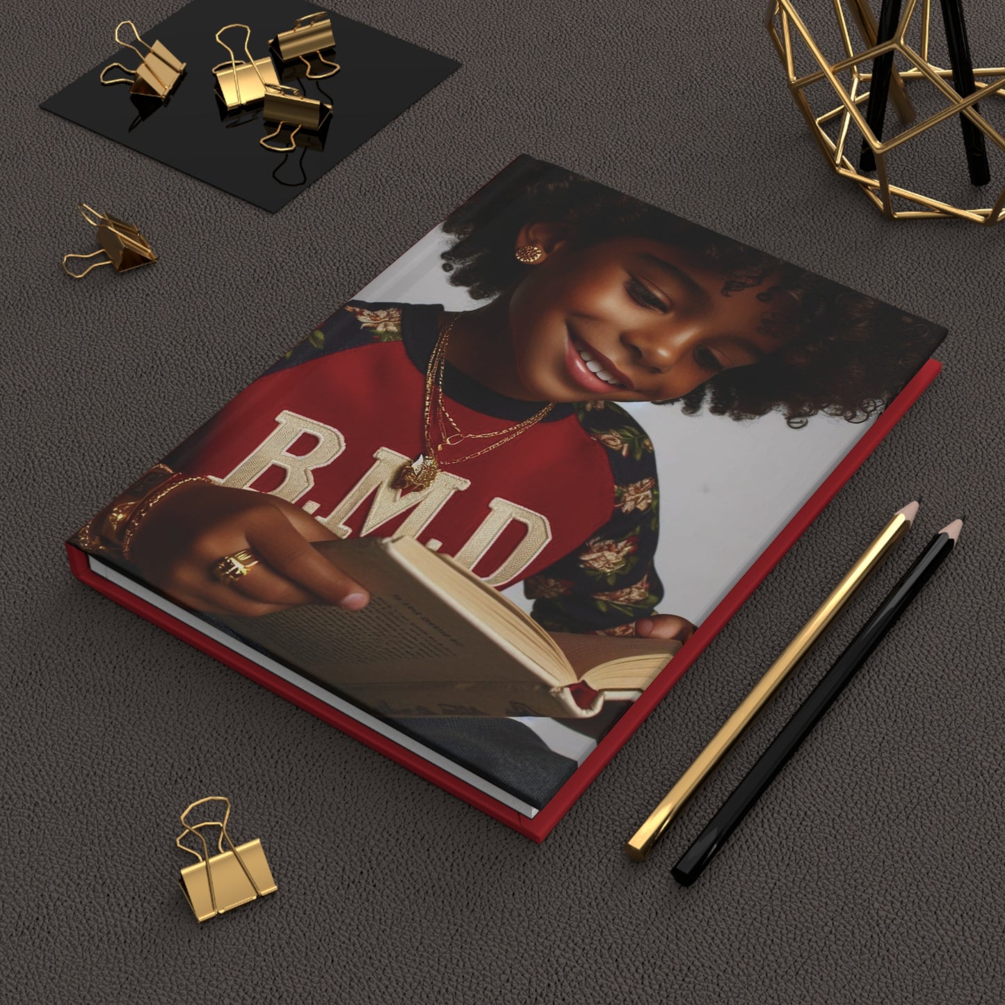 B.M.D Stylish Hardcover Journal for Kids, Boys' Diary, Fun School Supplies, Personal Notebook, Unique Gift for Young Writers (pic 2 red)