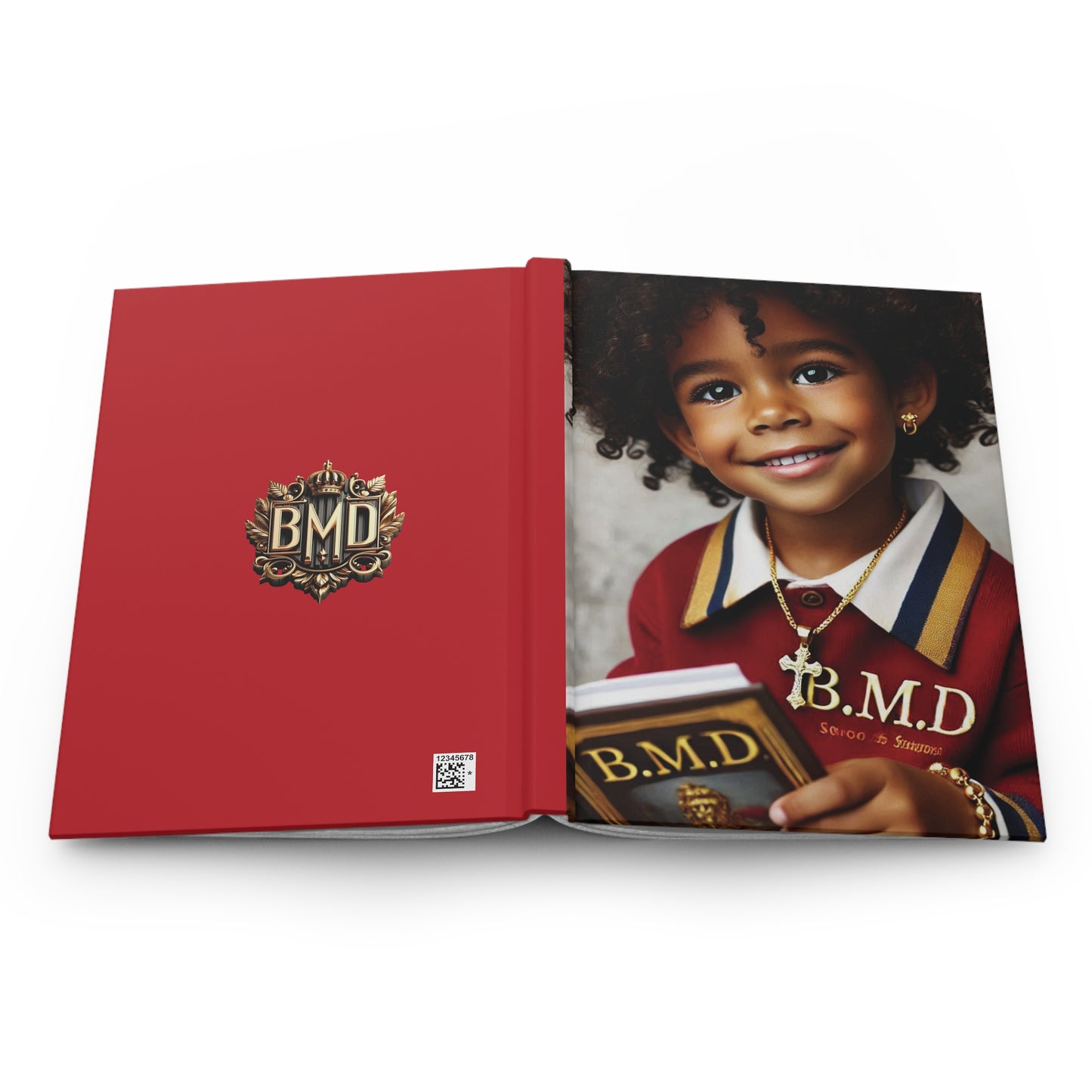 B.M.D Stylish Hardcover Journal for Kids, Boys' Diary, Fun School Supplies, Personal Notebook, Unique Gift for Young Writers (pic 1 red)