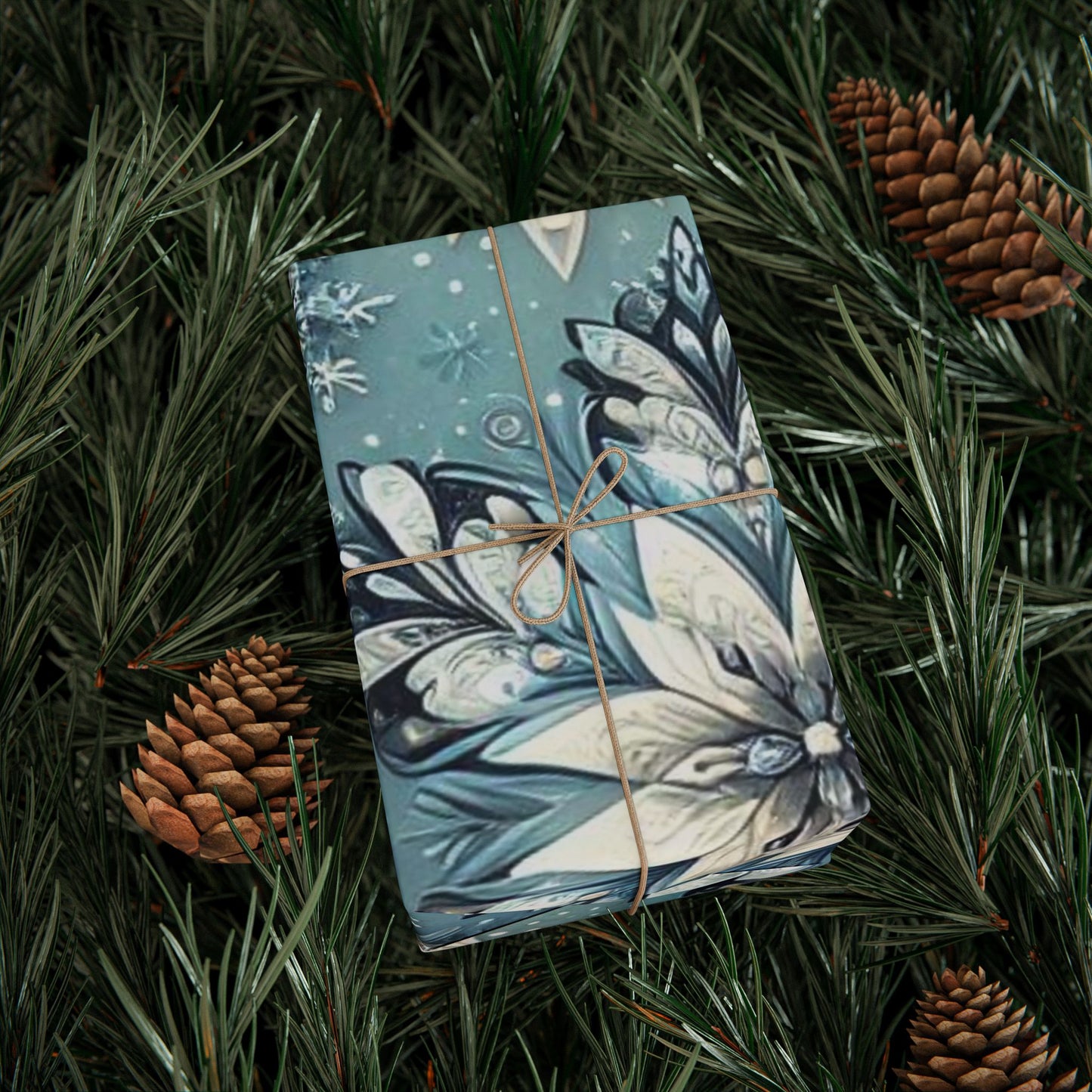 B.M.D Winter Snowflake Wrapping Paper Roll — Blue Holiday Gift Wrap