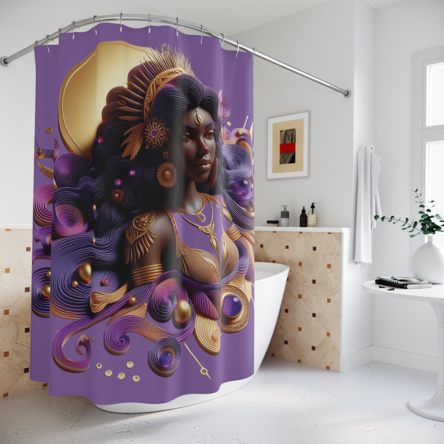 B.M.D Celestial Goddess Shower Curtains (lavender)