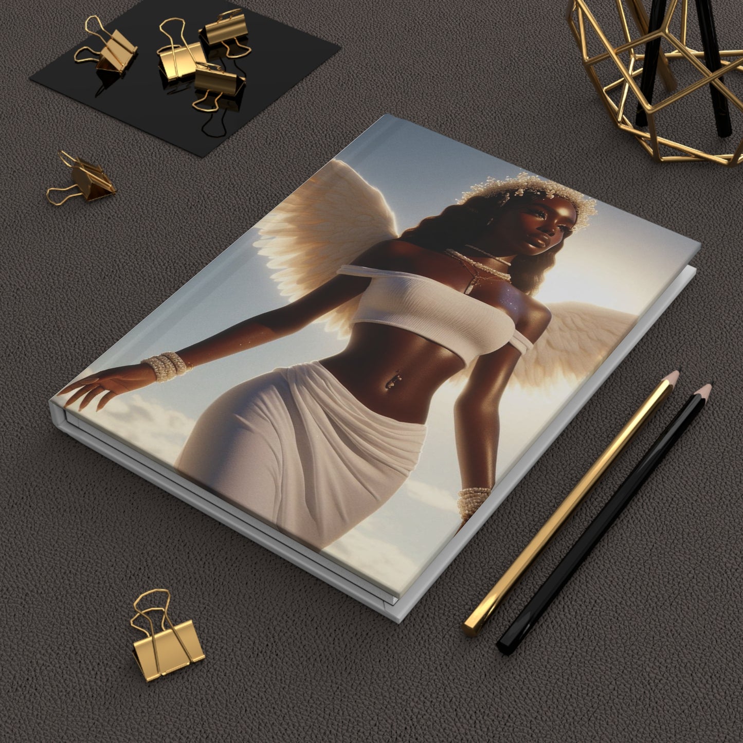 B.M.D Elegant Afrocentric Hardcover Journal, Inspirational Notebook, Gift for Her, Writing Journal, Ethereal Art Design (pic 5)