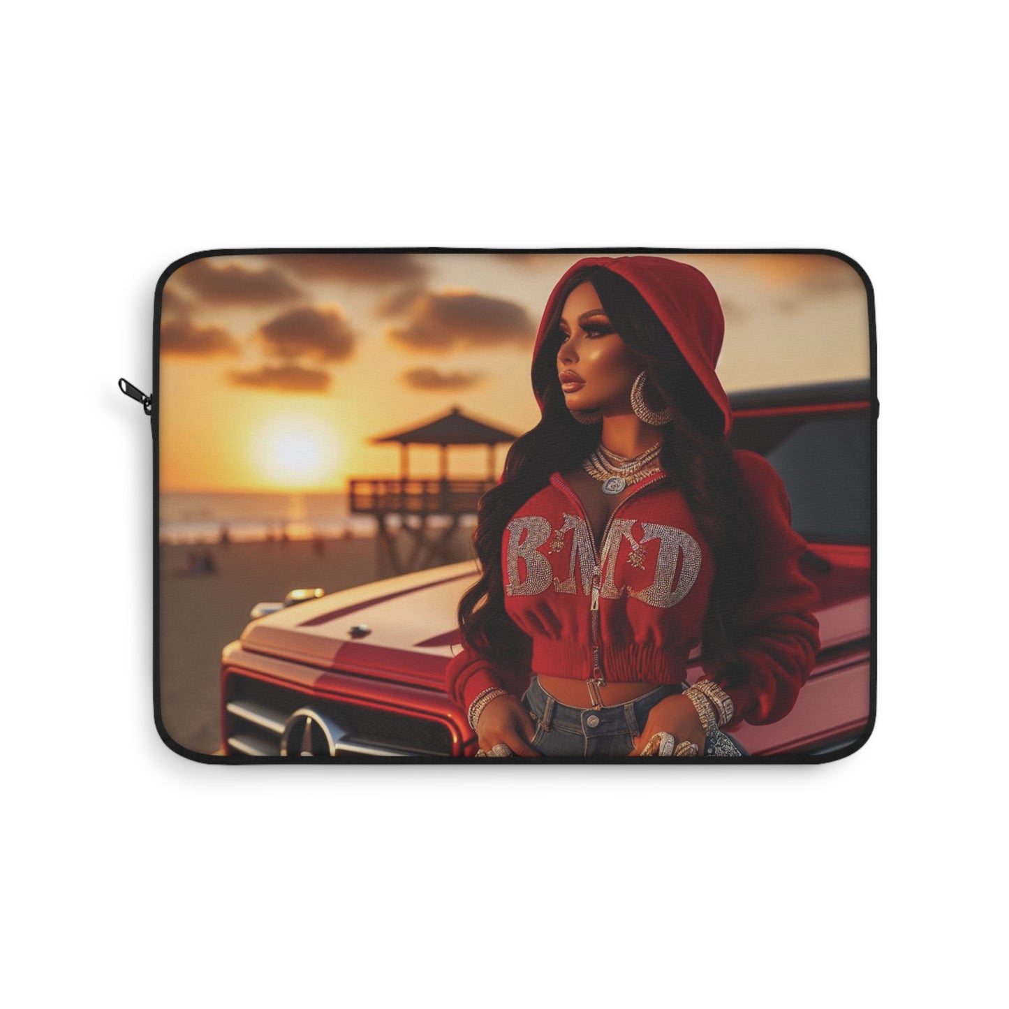 B M.D Sleek Sunset Laptop Sleeve, Stylish Tech Case, Perfect for Students, Great Gift for Friends, Trendy Computer Bag, Cool Accessories