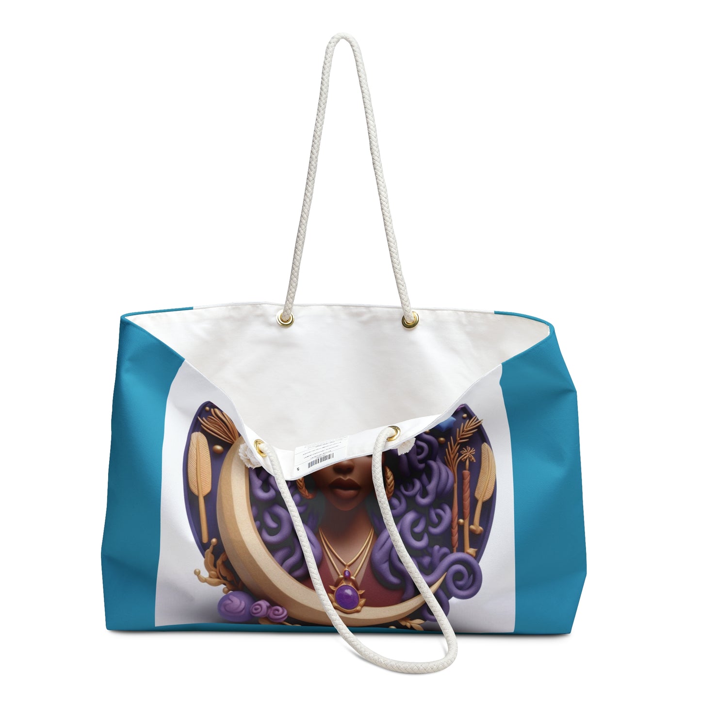 B.M.D Weekender Bag (Turquoise/White)