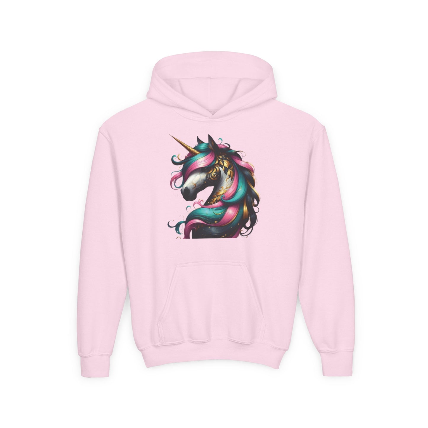 B.M.D Whimsical Unicorn Youth Hoodie, Adorable Kids Sweatshirt, Perfect for Birthdays, Gift for Unicorn Lovers, Cozy Pullover