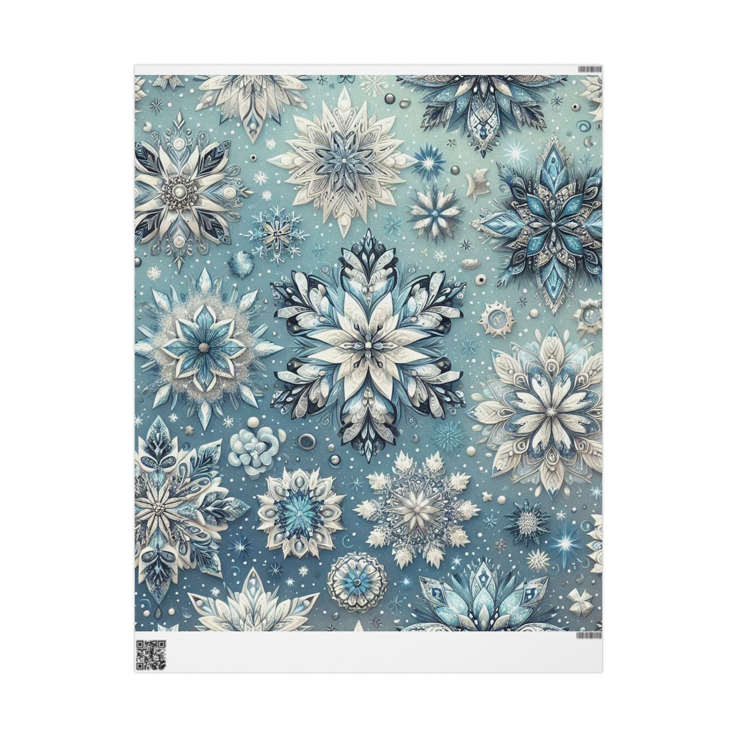 B.M.D Winter Snowflake Wrapping Paper Roll — Blue Holiday Gift Wrap