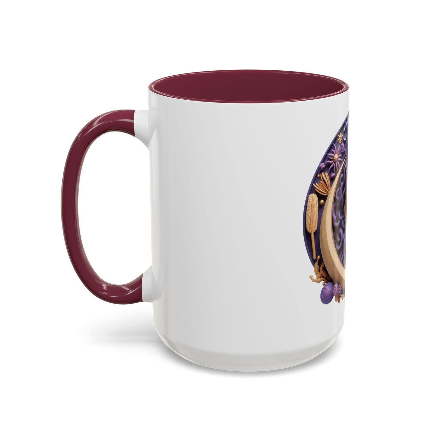 B.M.D Colorful Moon Goddess Mug - Bohemian Coffee Cup, Celestial Art Drinkware, Unique Gift for Her, Astrology Lover, 11oz & 15oz Varieties
