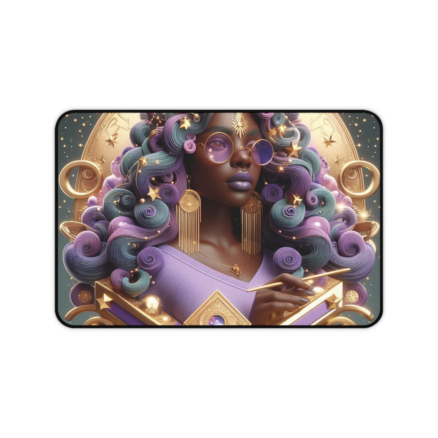 B.M.D Celestial Goddess Desk Mat, Astrology Desk Decor, Office Pad, Unique Gift for Women, Spiritual Workspace Accessory