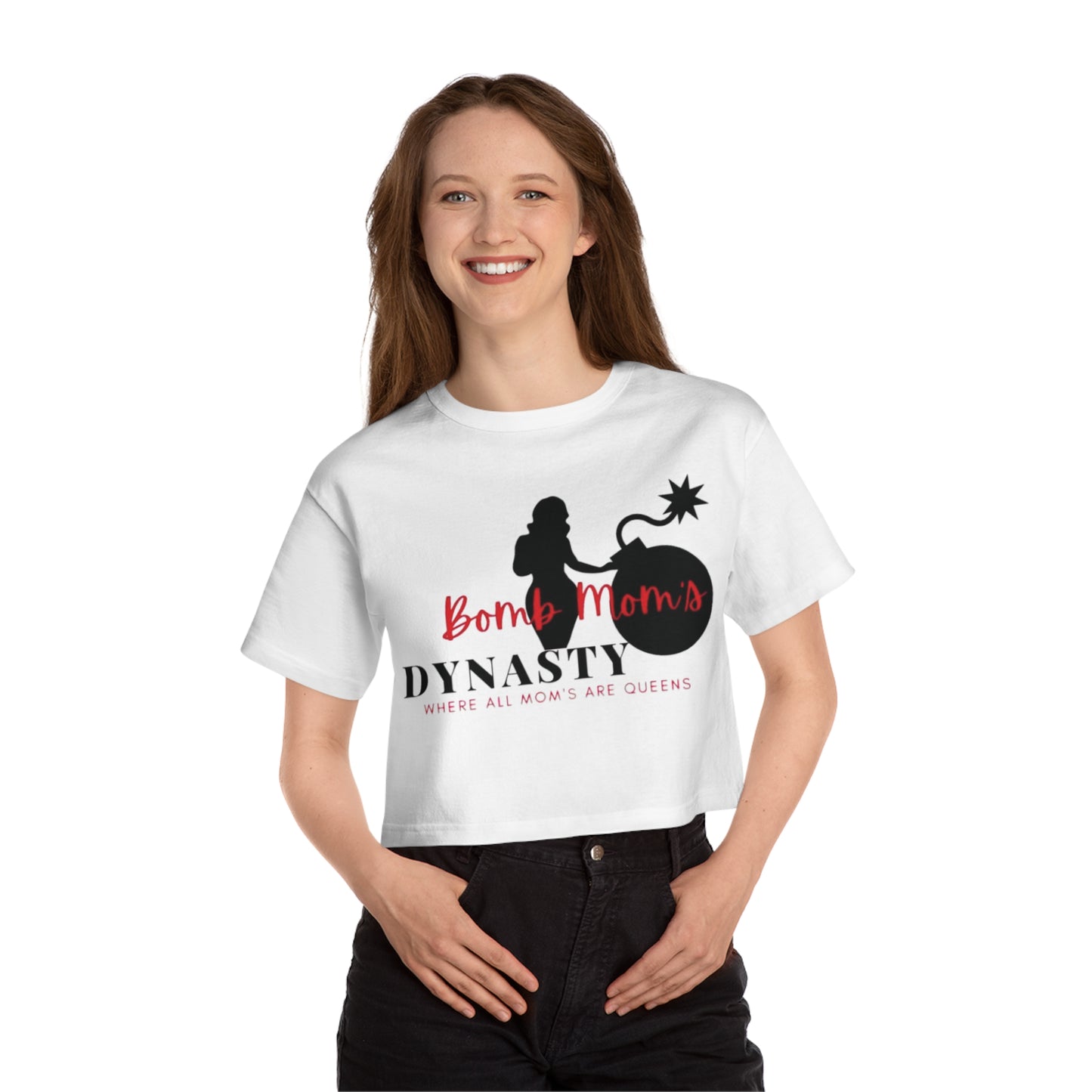 B M.D Champion Women's Heritage Cropped T-Shirt (red)