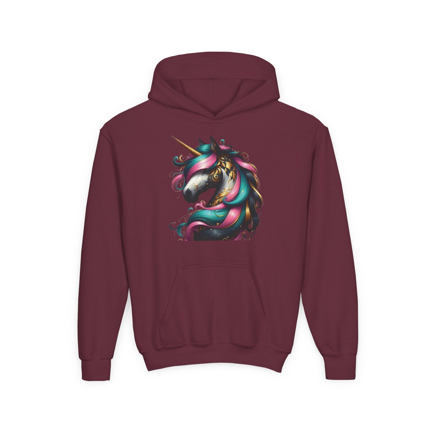 B.M.D Whimsical Unicorn Youth Hoodie, Adorable Kids Sweatshirt, Perfect for Birthdays, Gift for Unicorn Lovers, Cozy Pullover